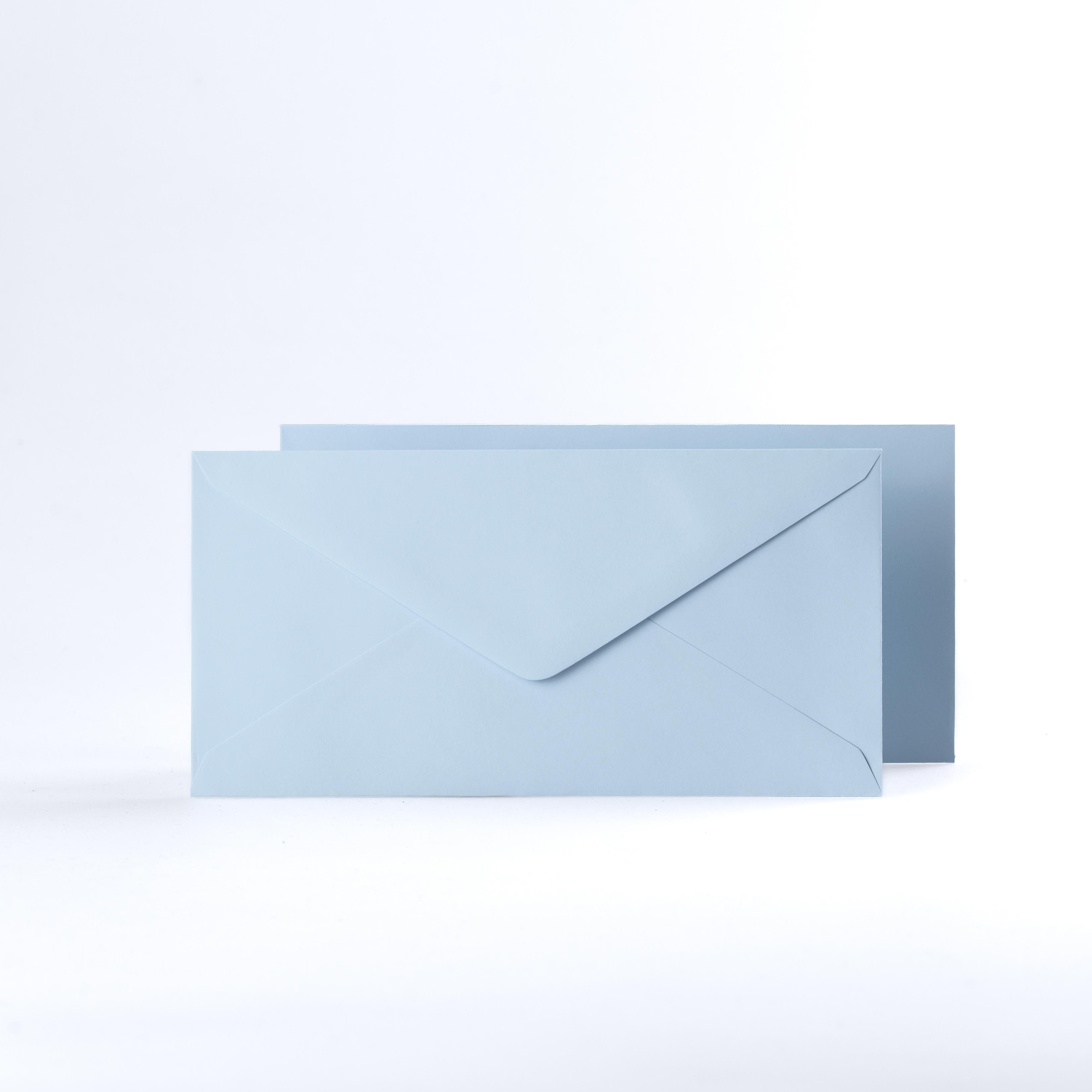 Pale Blue Coloured Gummed V Flap Envelopes - DL - 110 x 220mm