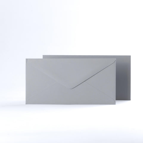 Pale Grey Coloured Gummed V Flap Envelopes - DL - 110 x 220mm