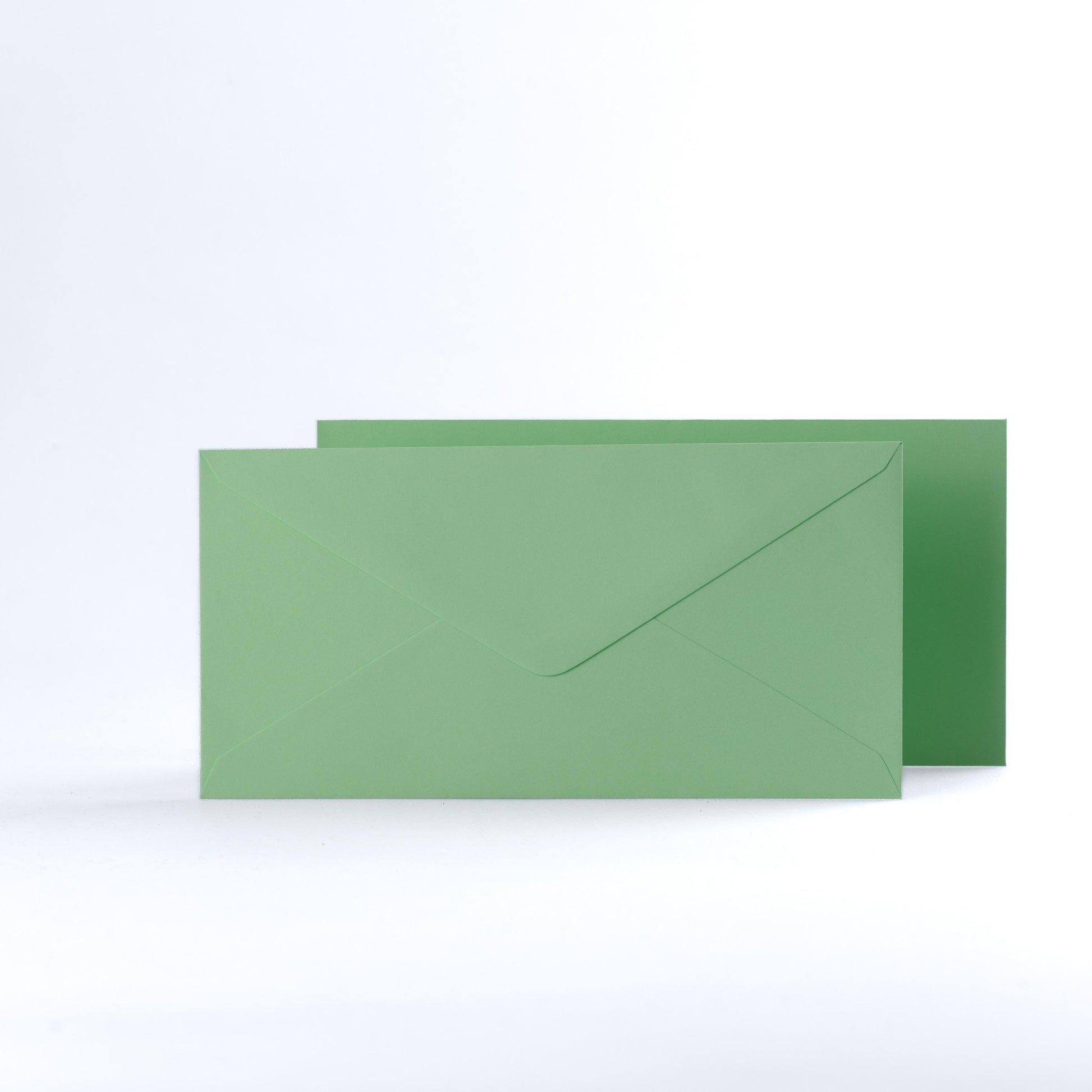 Pale Green Coloured Gummed V Flap Envelopes - DL - 110 x 220mm