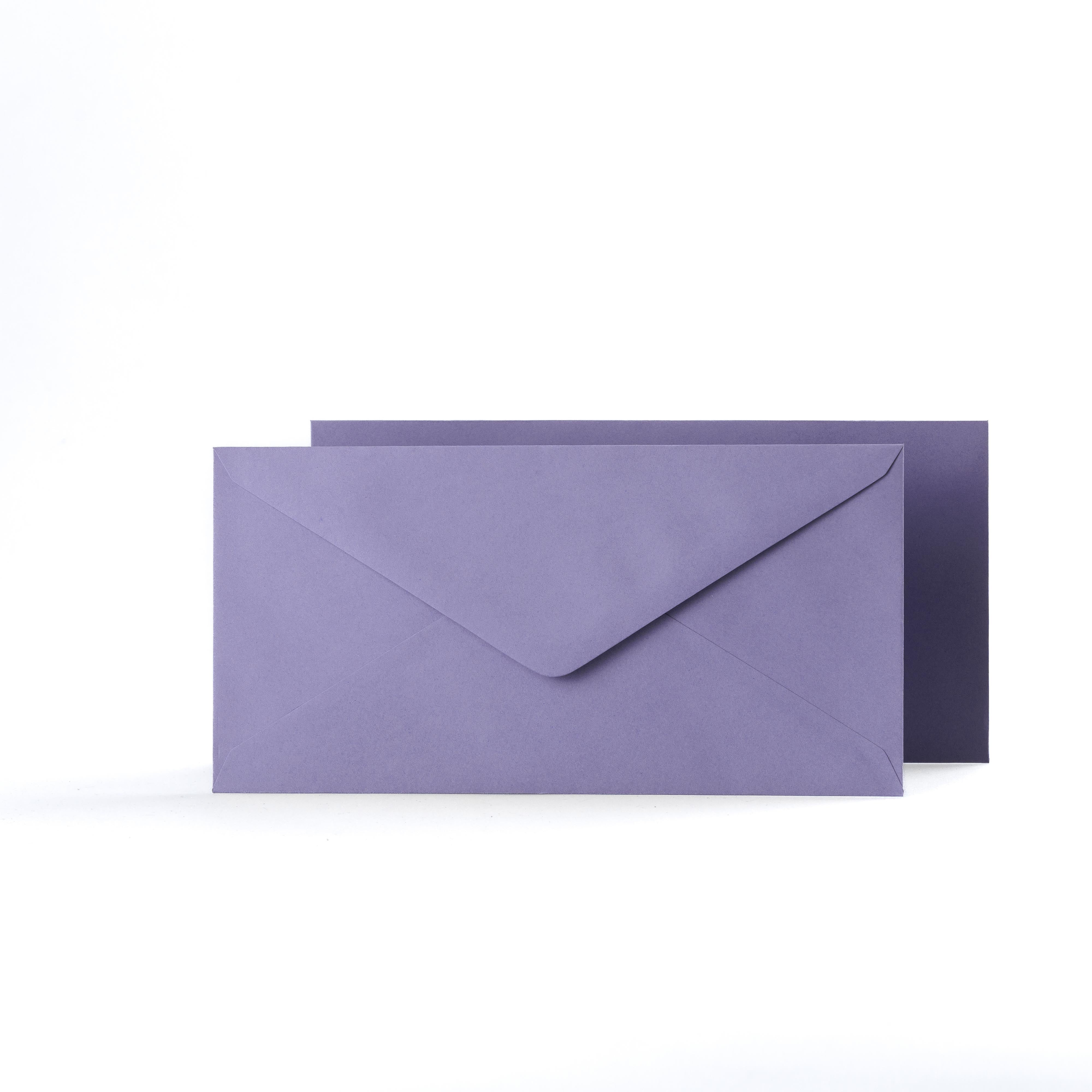 Purple Coloured Gummed V Flap Envelopes - 120gsm DL - 110 x 220mm