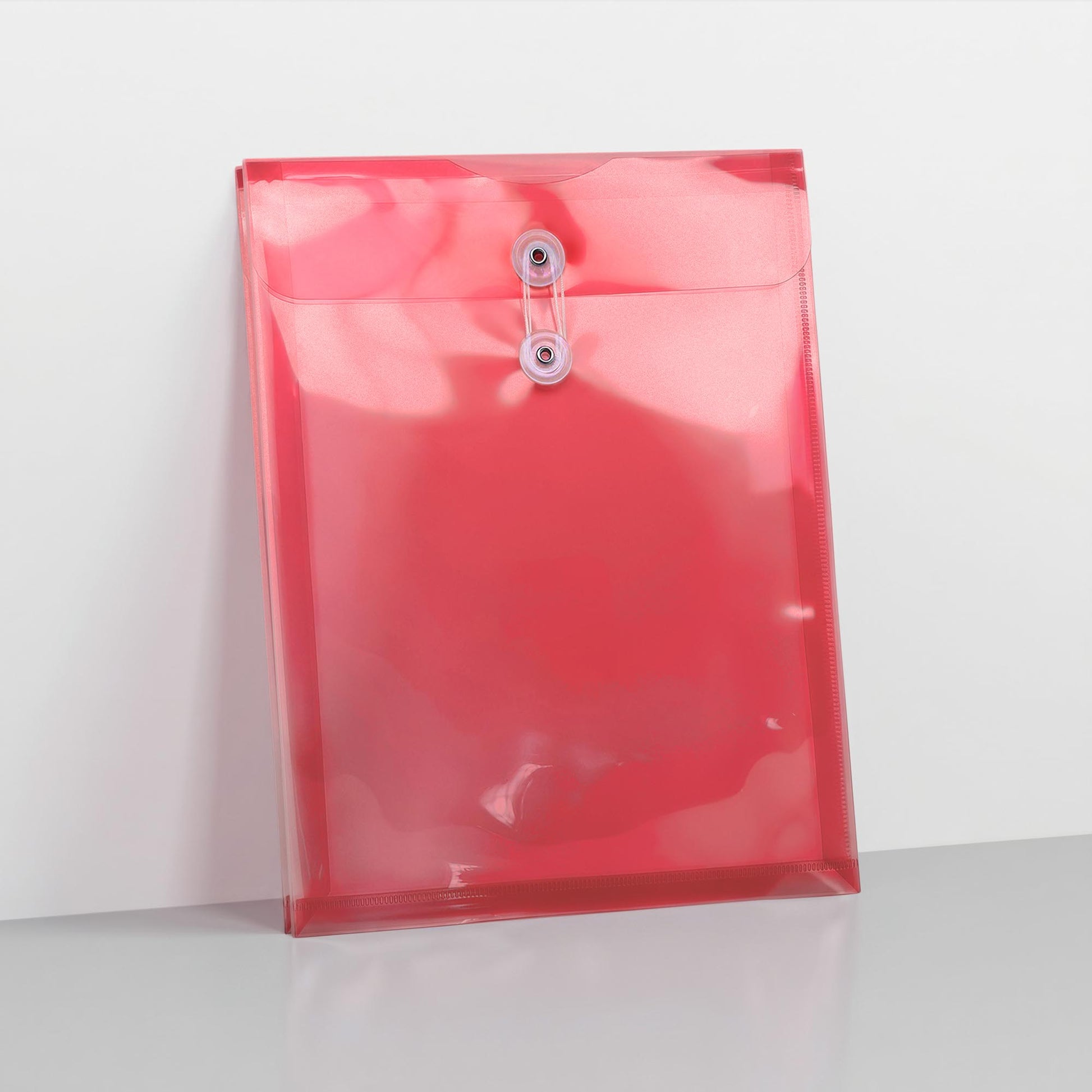 Translucent String & Washer Gusset Envelopes - Red C4+ - 330 x 250 mm