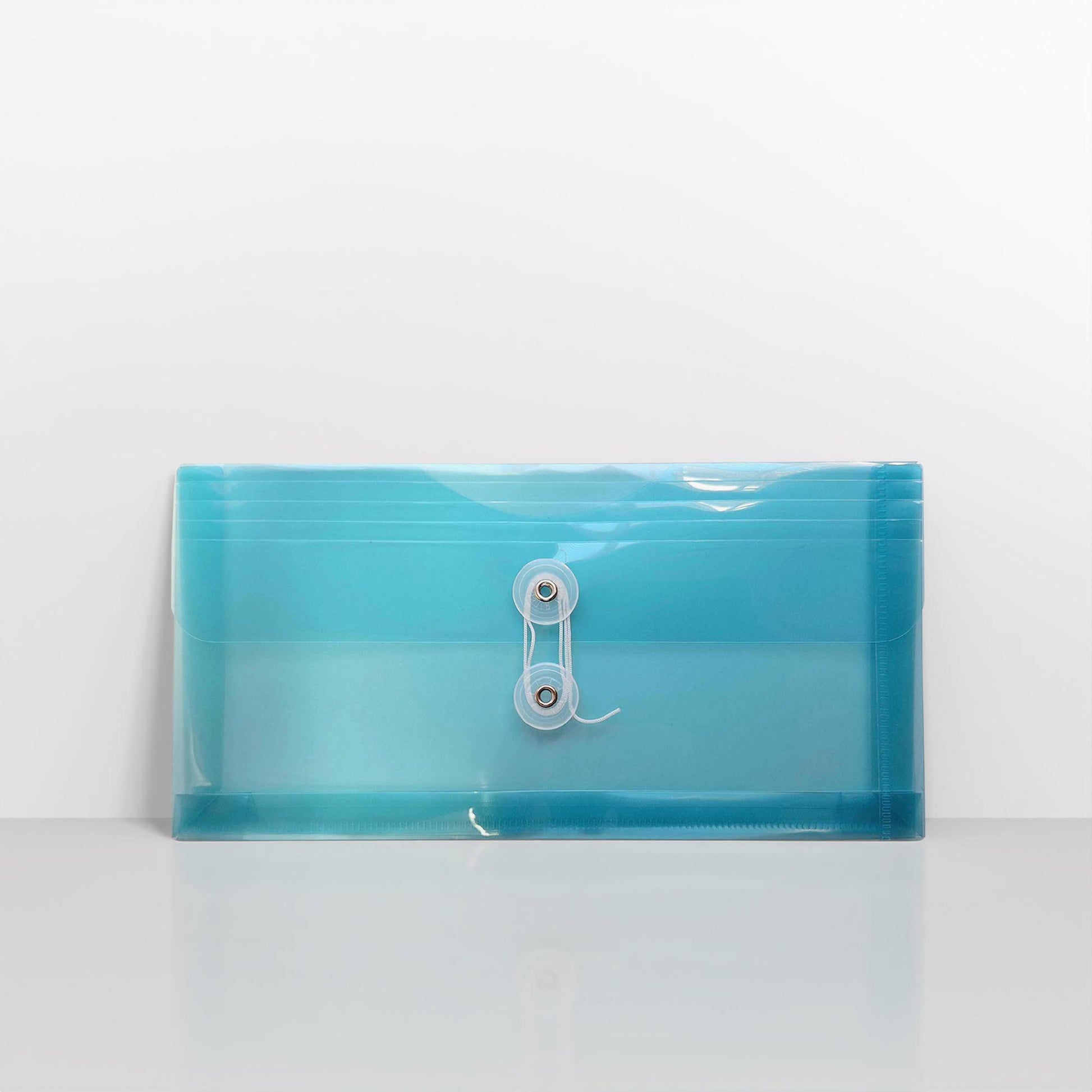 Translucent String & Washer Gusset Envelopes - Blue DL+ - 125 x 245 mm