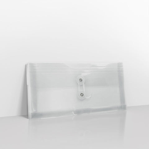 Translucent String & Washer Gusset Envelopes - Translucent DL+ - 125 x 245 mm