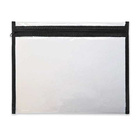 Zipper Document Bag (360 x 275 mm) - Clear + Black