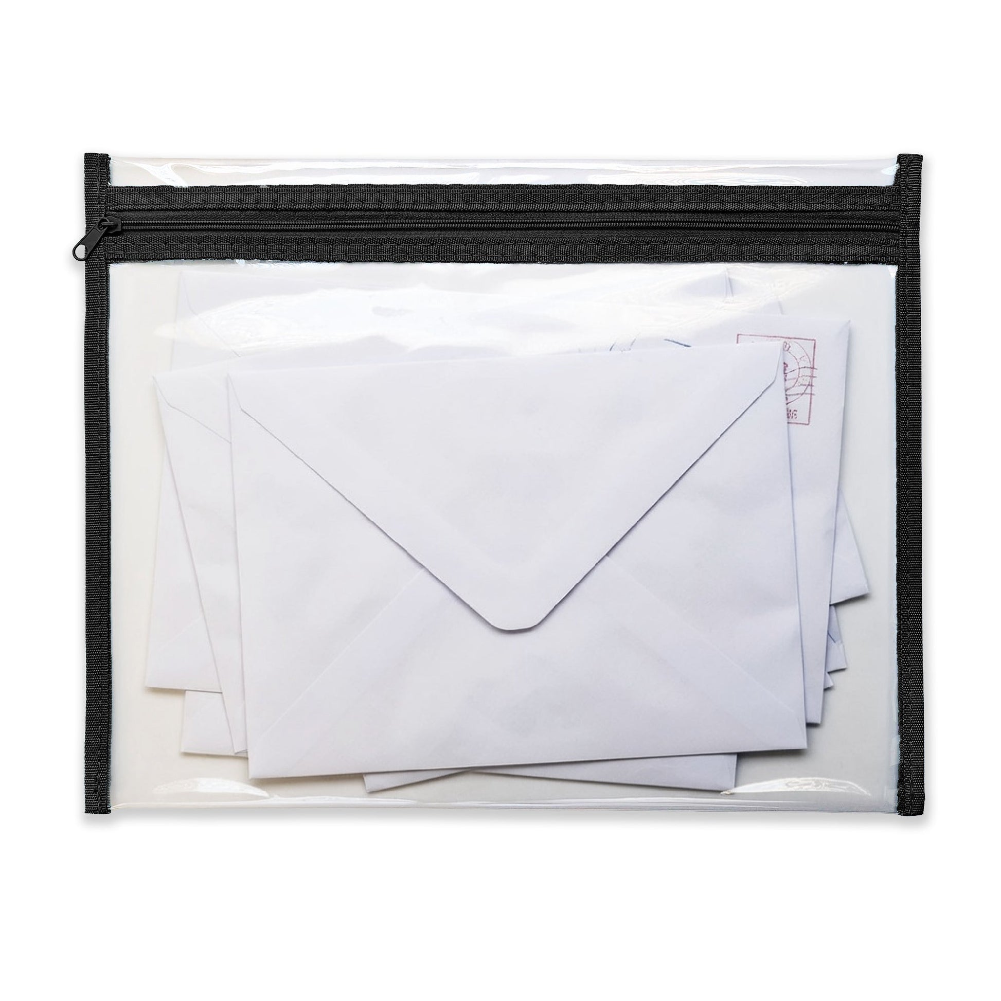 Zipper Document Bag (360 x 275 mm) - Clear + Black