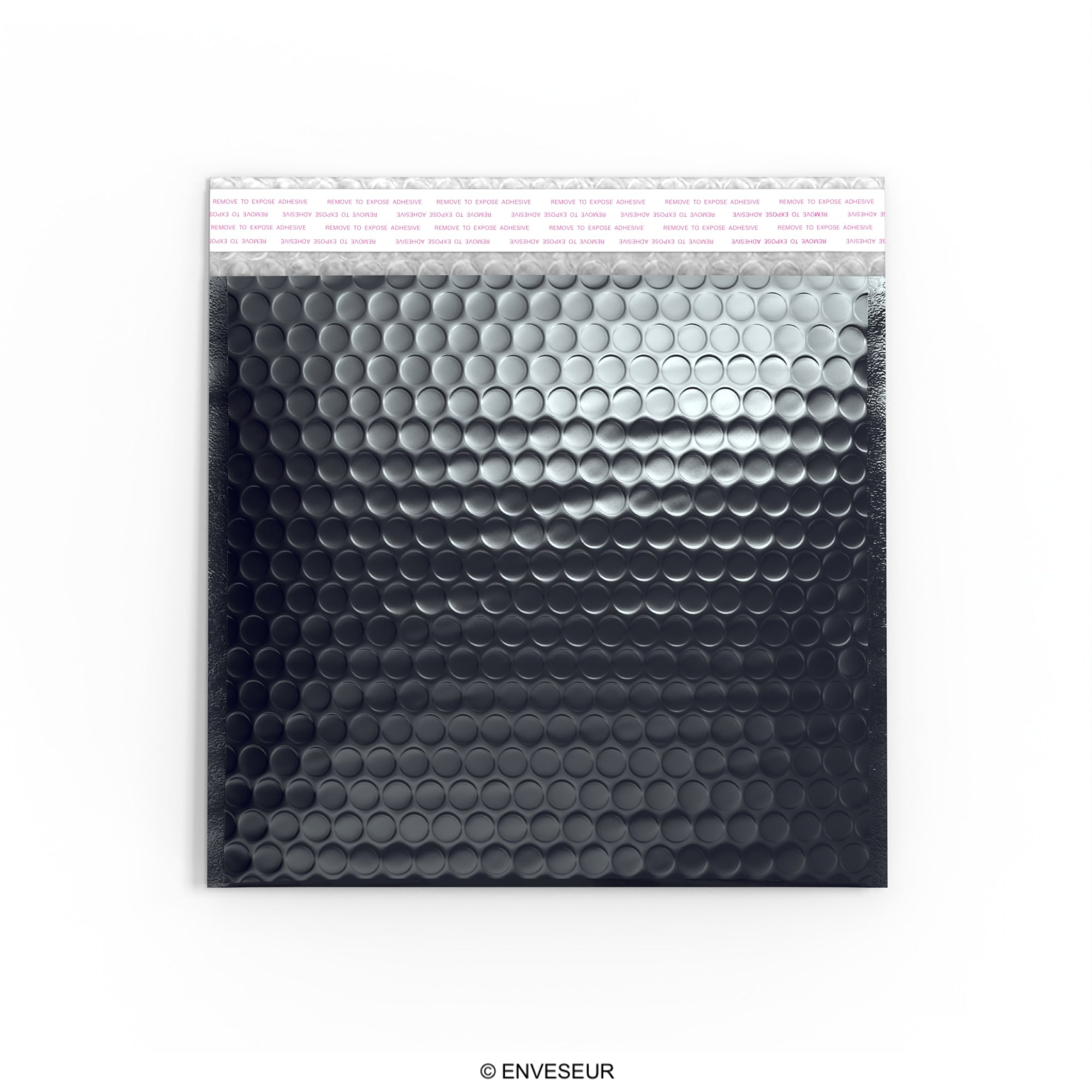 Gloss Metallic Bubble Bags - Black Square - 230 x 230mm