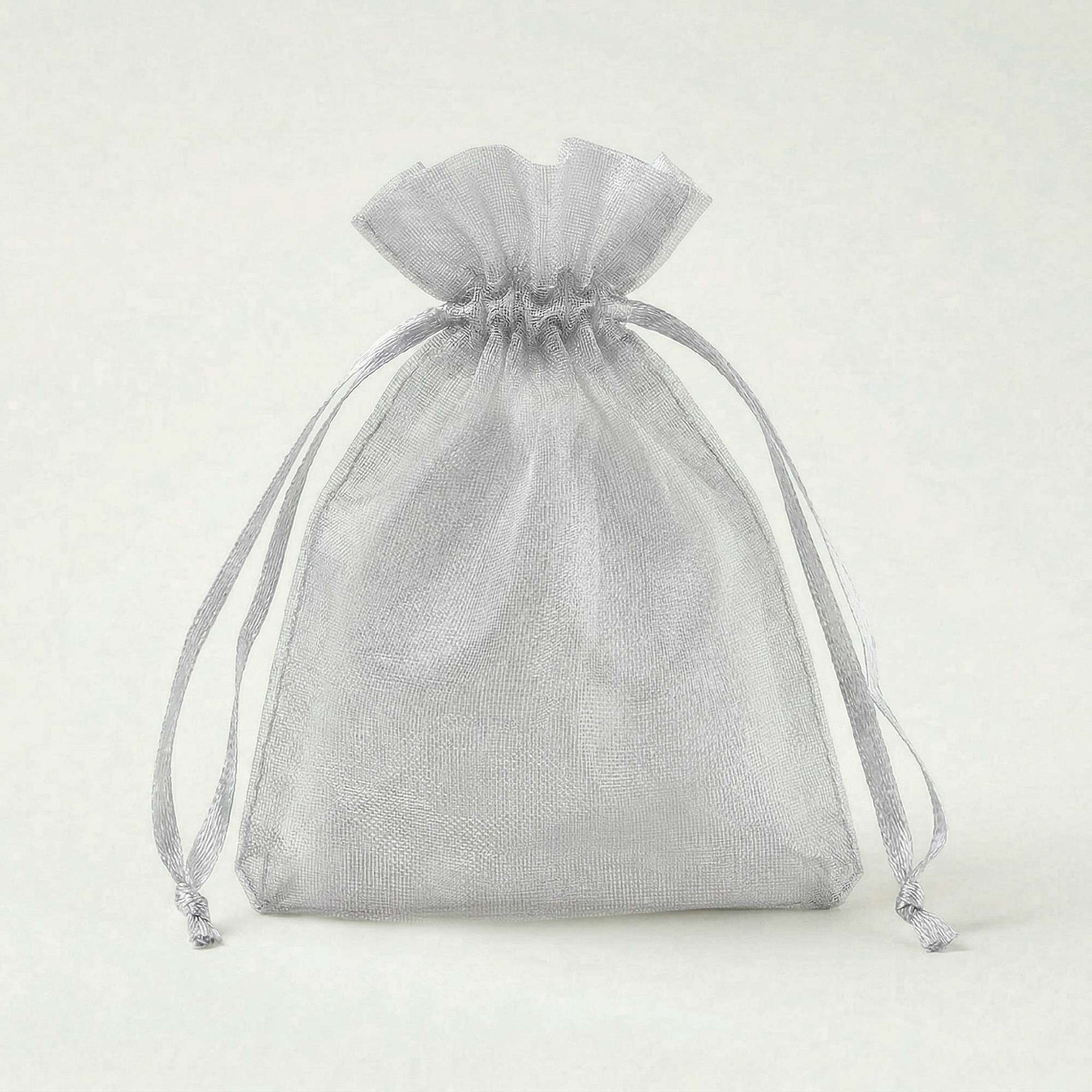 Silver Grey Organza Bag - 90 x 70mm