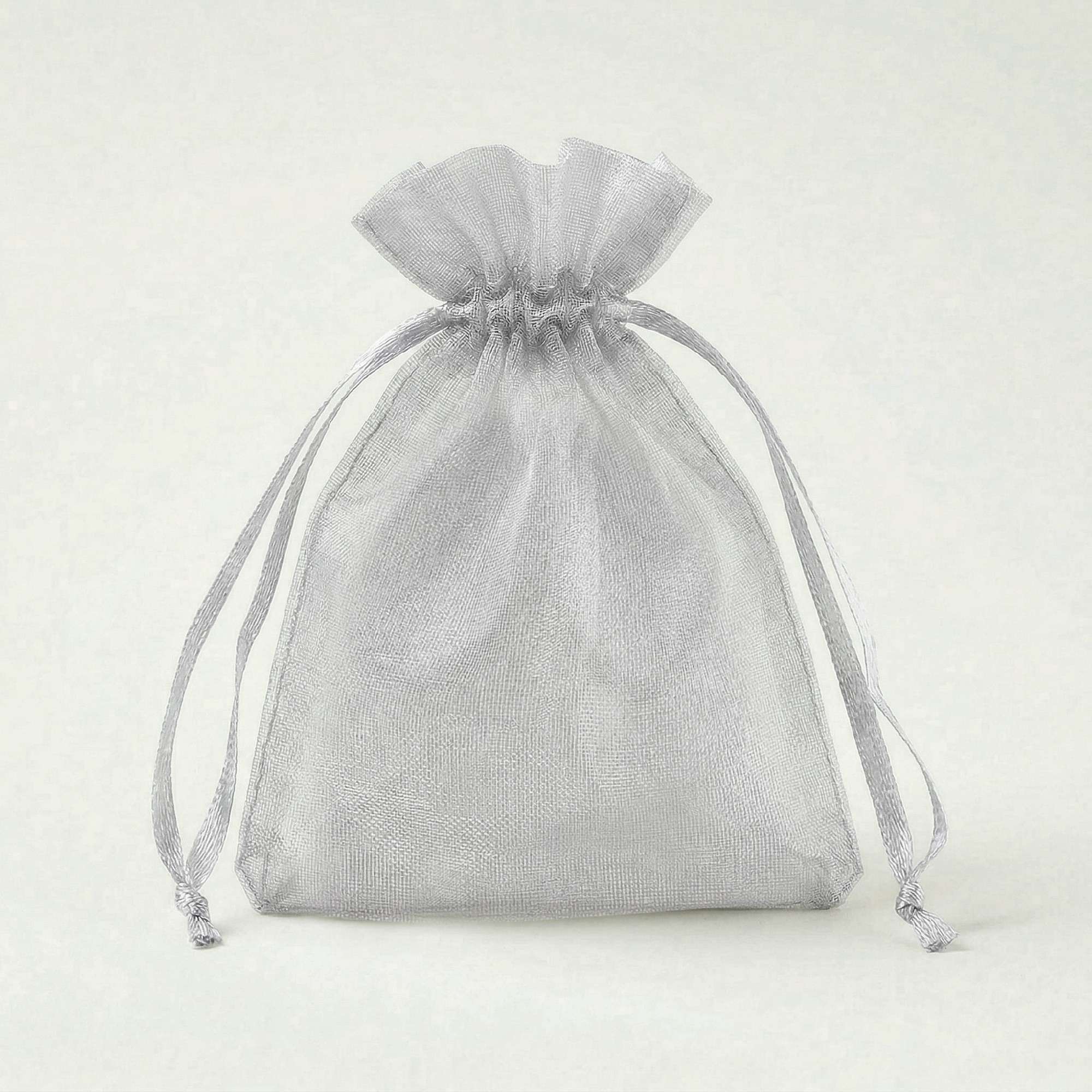 Silver Grey Organza Bag - 90 x 70mm