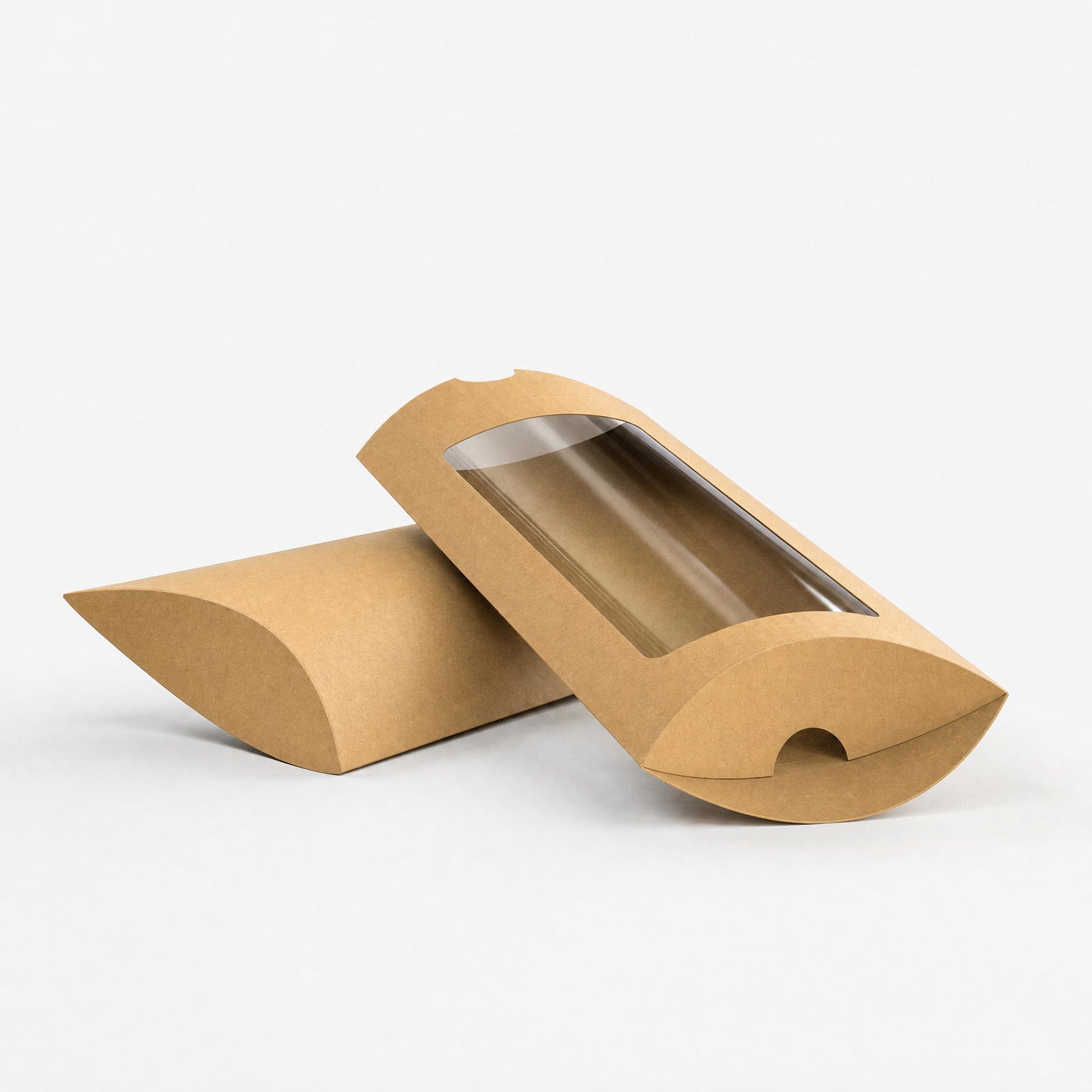 Manila Kraft Pillow Boxes - With Window DL - 110 x 220mm