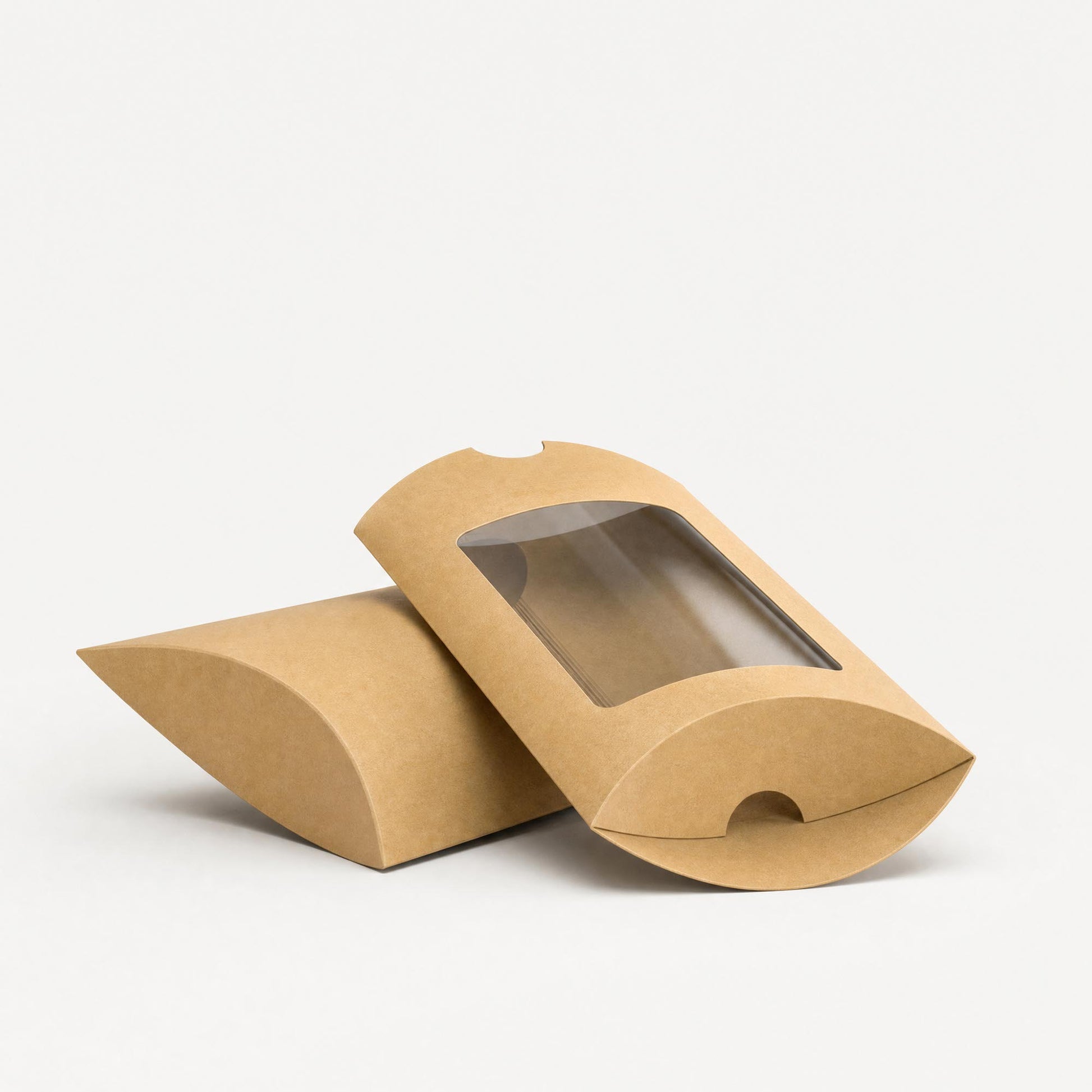 Manila Kraft Pillow Boxes - With Window C6 - 114 x 162mm