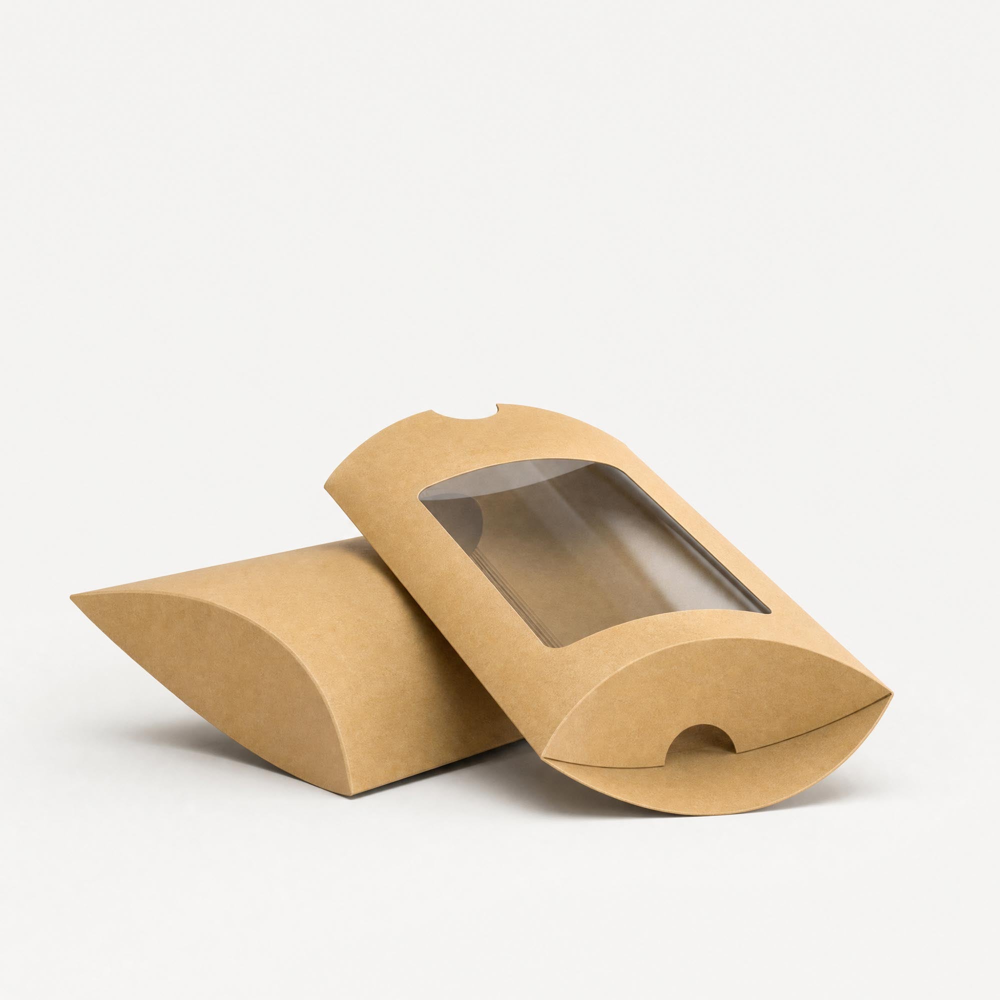 Manila Kraft Pillow Boxes - With Window C6 - 114 x 162mm