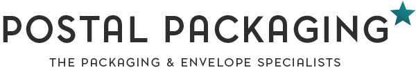 Logo for Postal Packaging, the packaging and envelope specialists, with a teal star symbol.