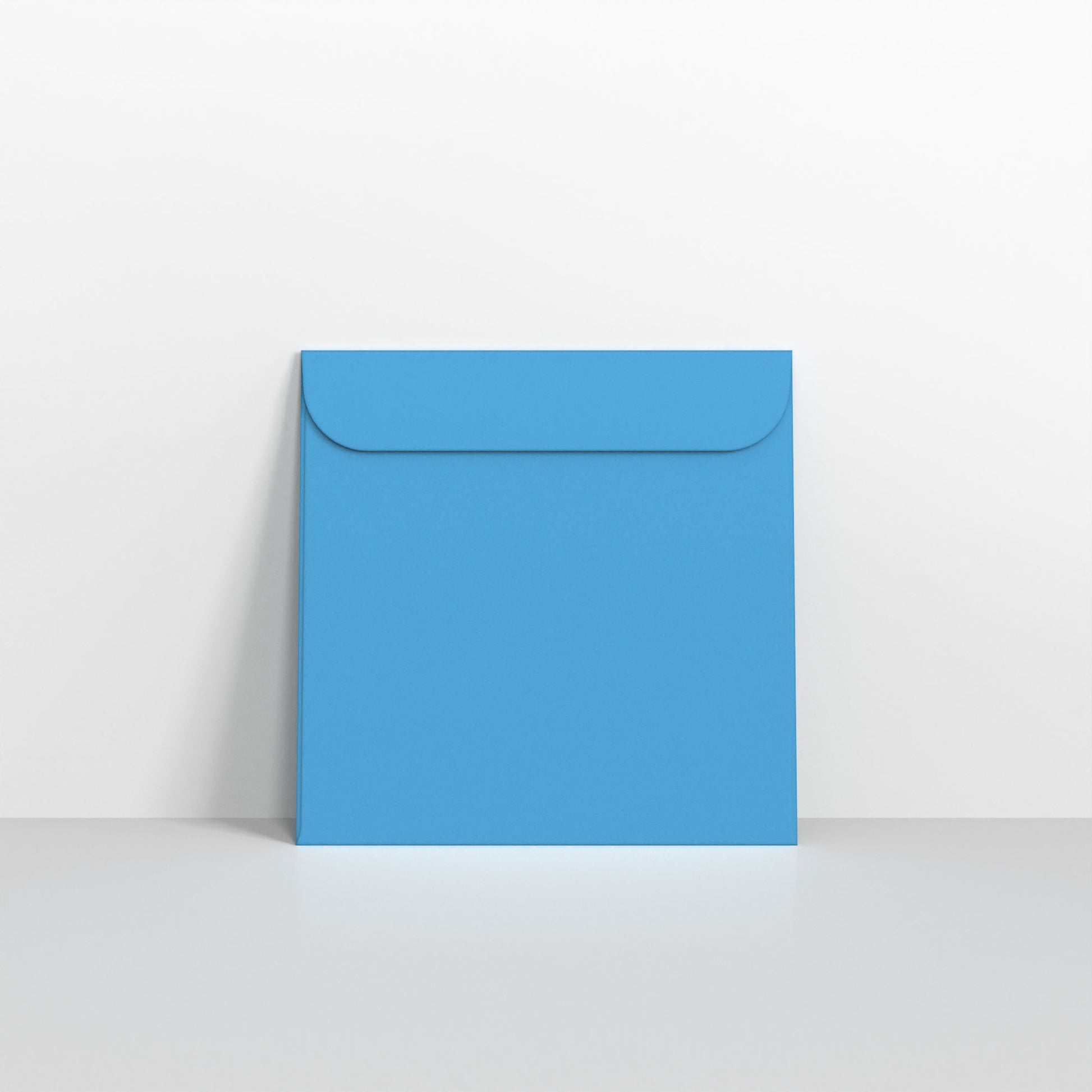 Blue Coloured Peel and Seal Envelopes - With Window Square - 85 x 85mm