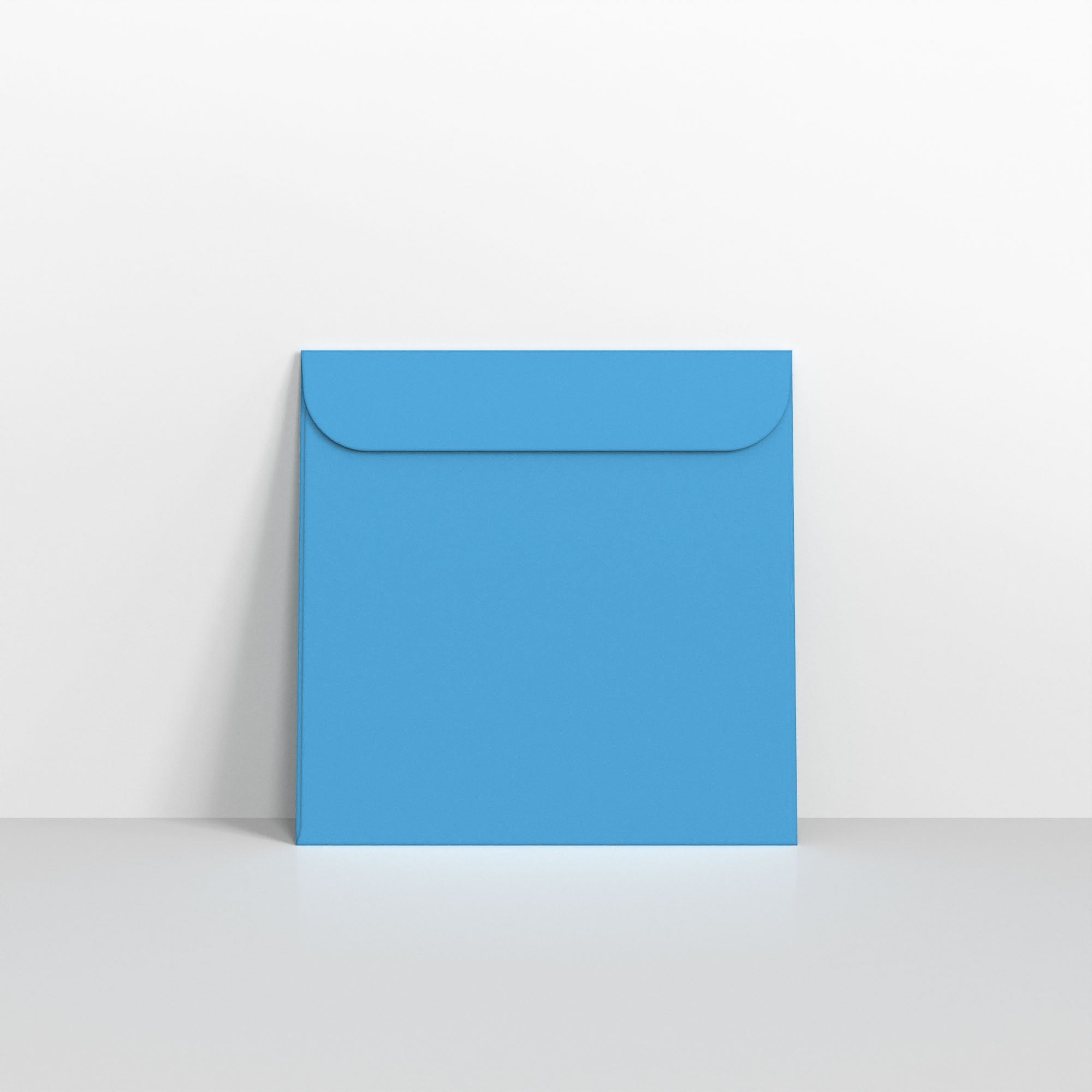Blue Coloured Peel and Seal Envelopes - With Window Square - 85 x 85mm