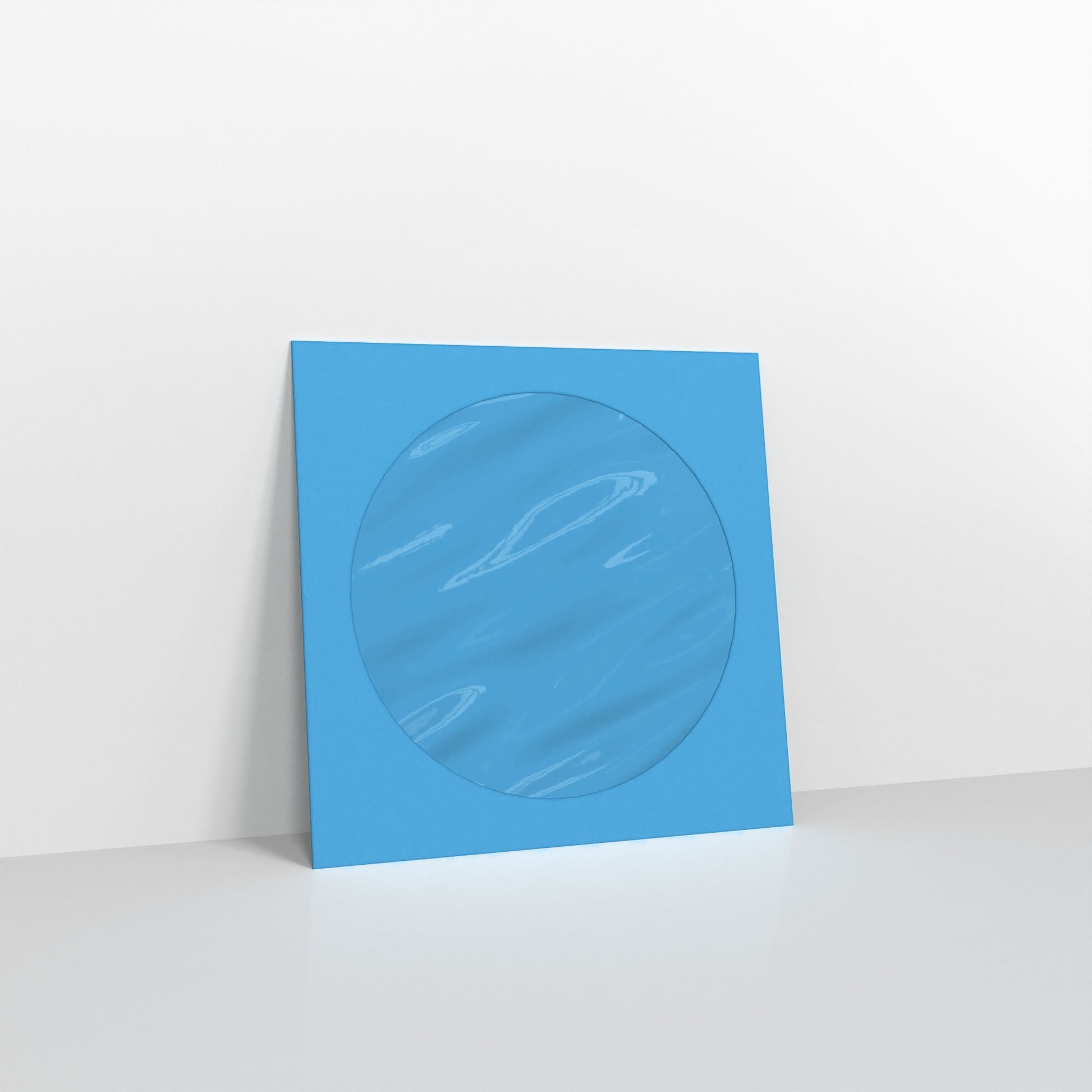 Blue Coloured Peel and Seal Envelopes - With Window Square - 126 x 126mm
