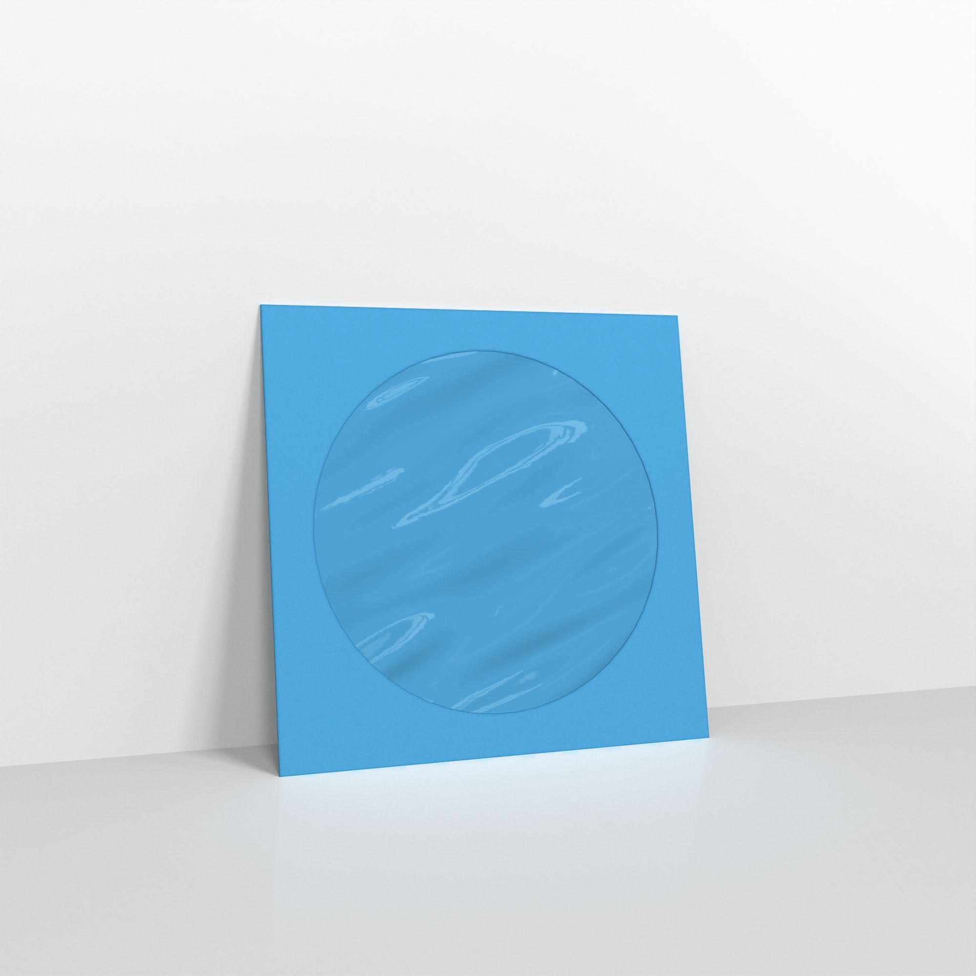 Blue Coloured Peel and Seal Envelopes - With Window Square - 126 x 126mm