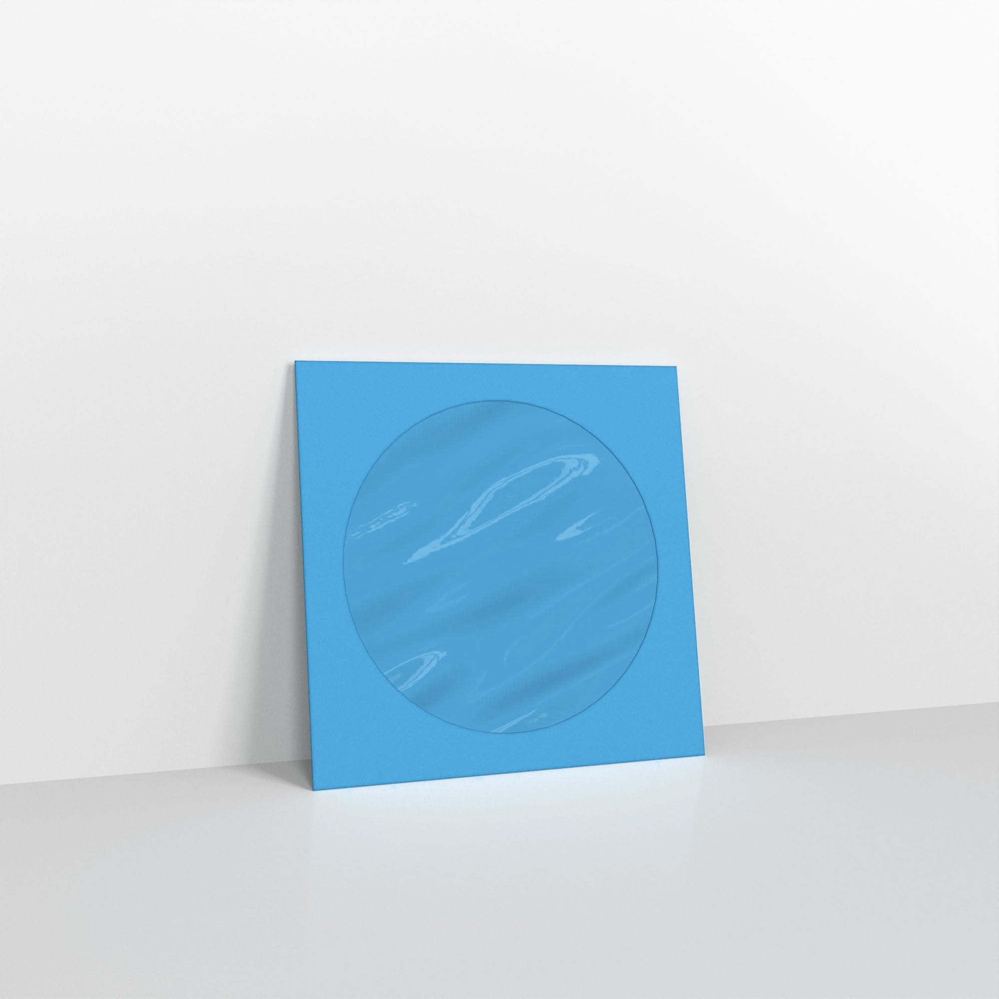 Blue Coloured Peel and Seal Envelopes - With Window Square - 85 x 85mm