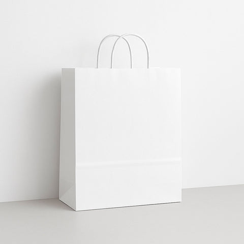 Twist Handle Paper Bag - White 190 x 215 x 80mm