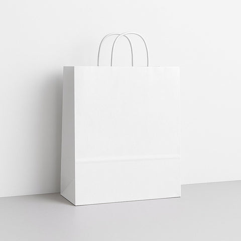 Twist Handle Paper Bag - White 250 x 350 x 120mm