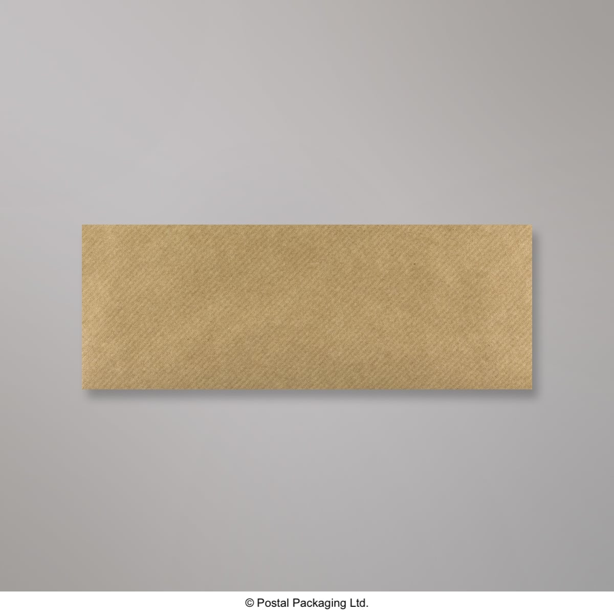 Brown Ribbed Gummed Greeting Card V Flap Envelopes - 80 x 215mm