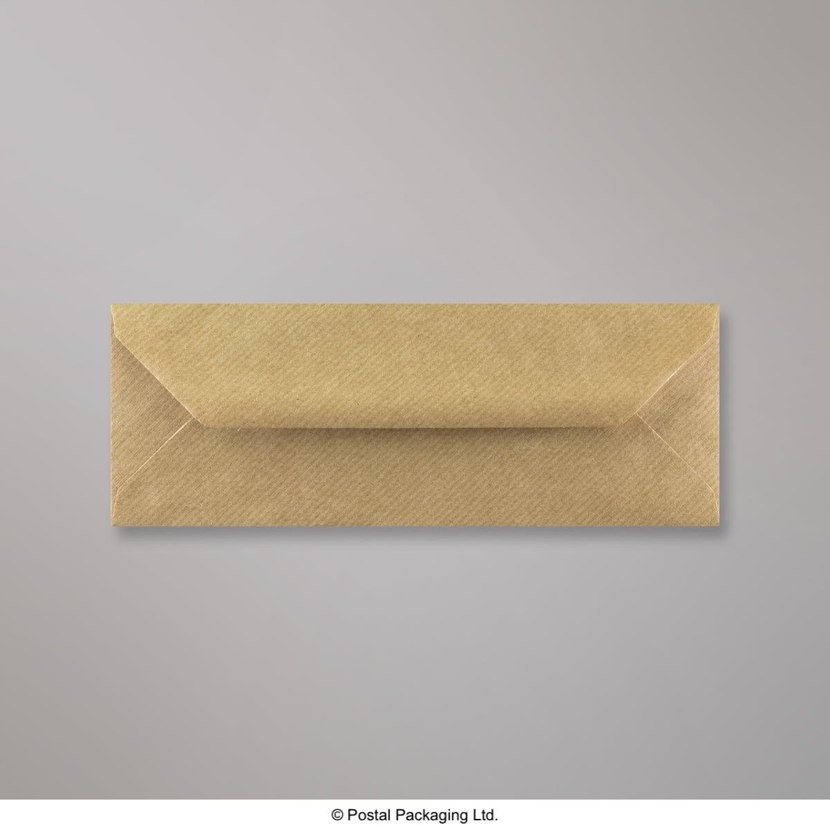Brown Ribbed Gummed Greeting Card V Flap Envelopes - 80 x 215mm