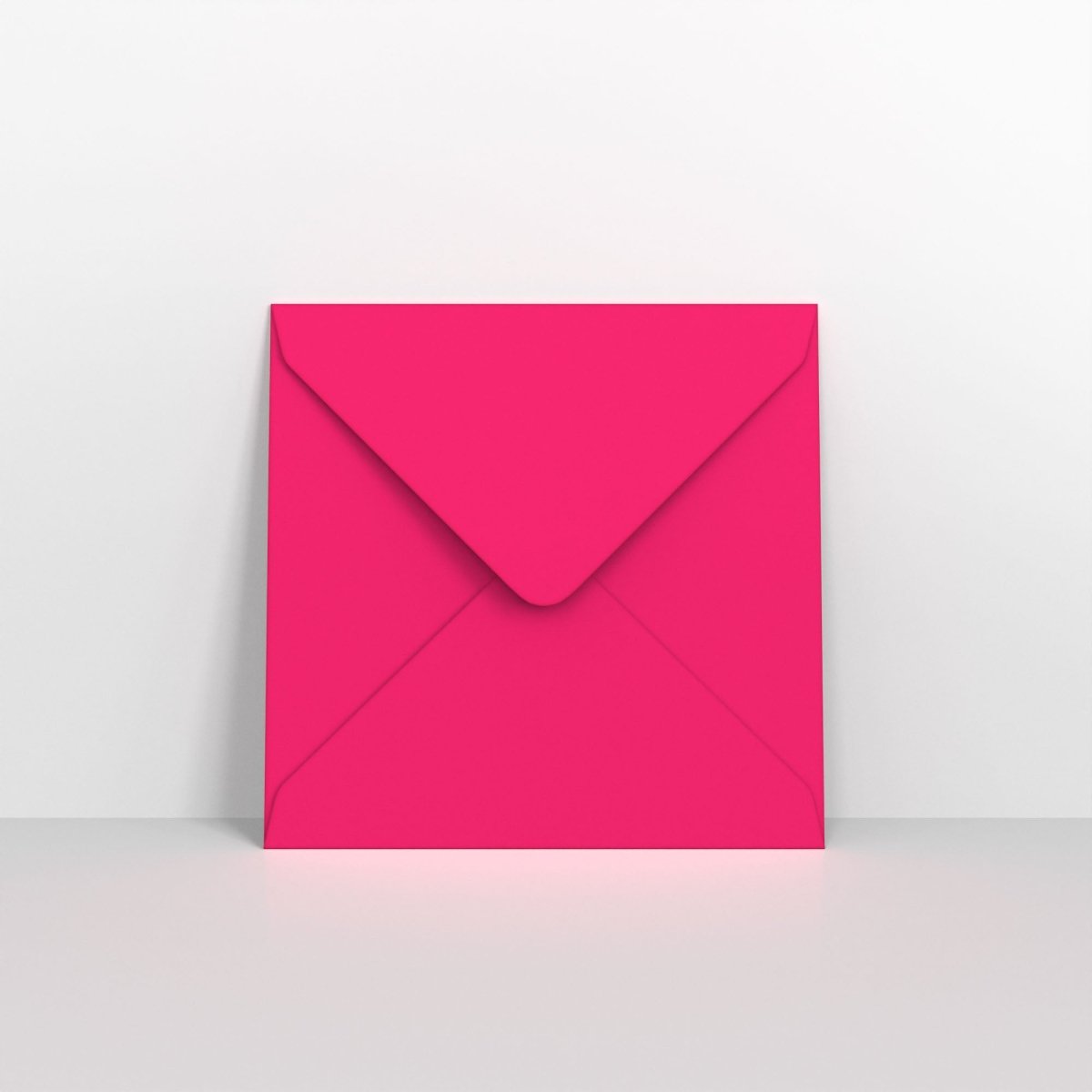 Fuchsia Pink Coloured Gummed V Flap Envelopes - Square - 155 x 155mm