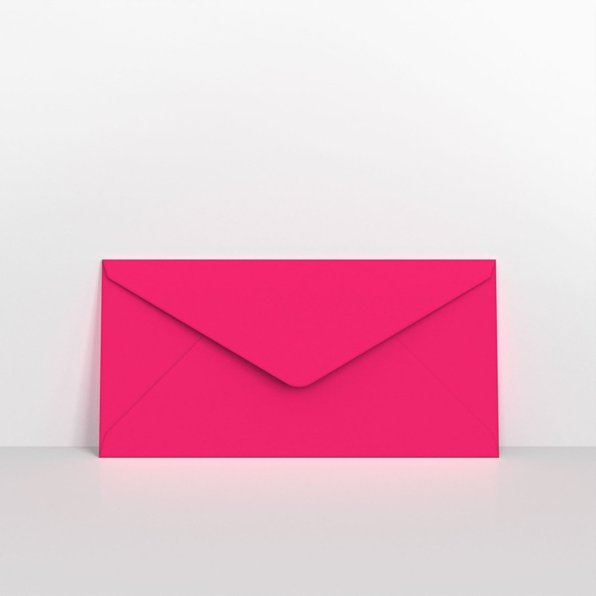 Fuchsia Pink Coloured Gummed V Flap Envelopes - DL - 110 x 220mm