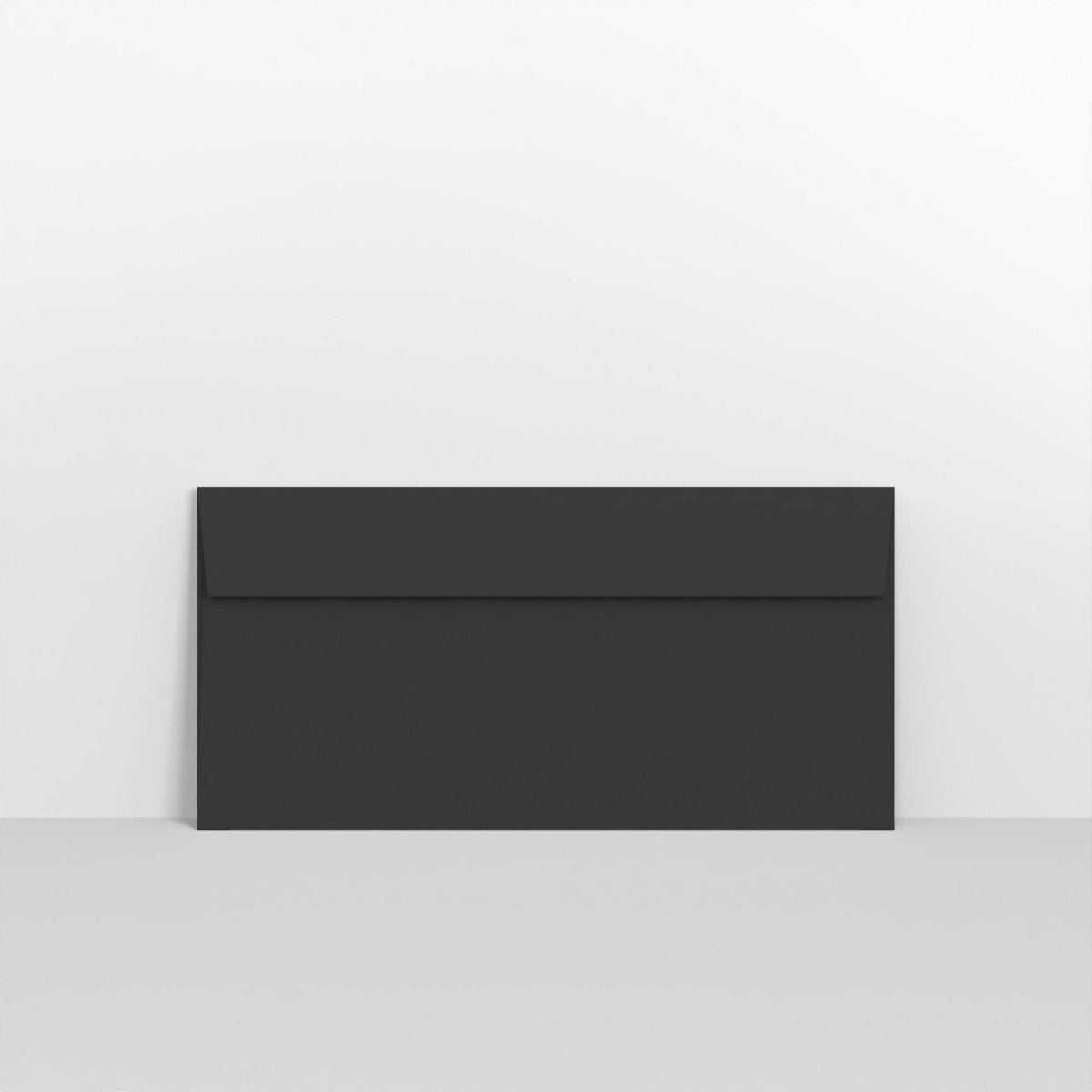 Black Coloured Peel and Seal Envelopes - Without Window DL - 110 x 220mm