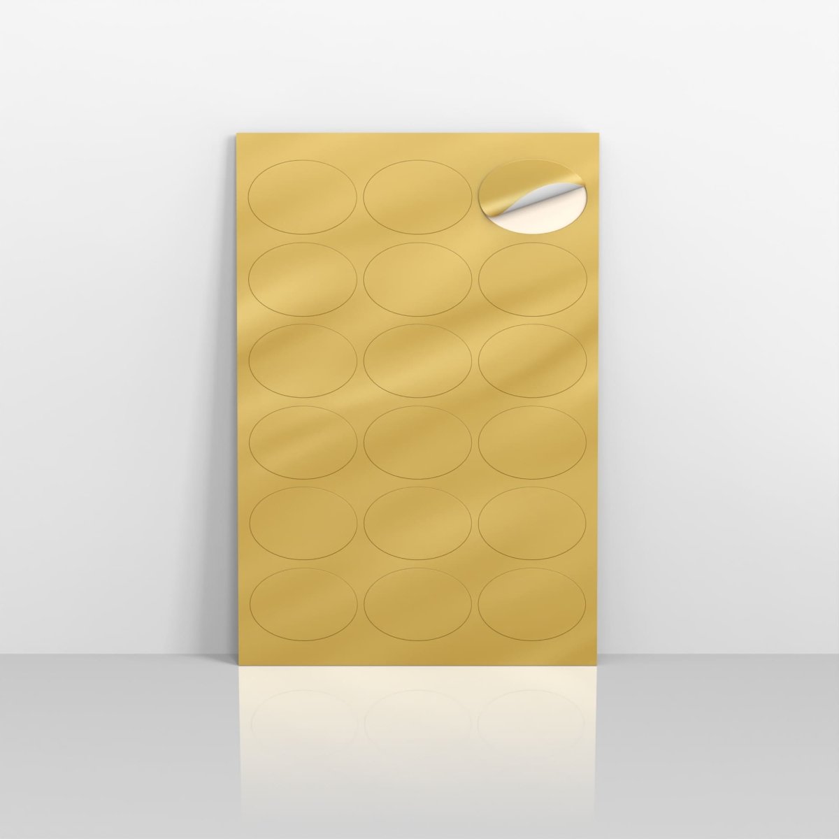 Oval Labels - Gold 63 x 42mm