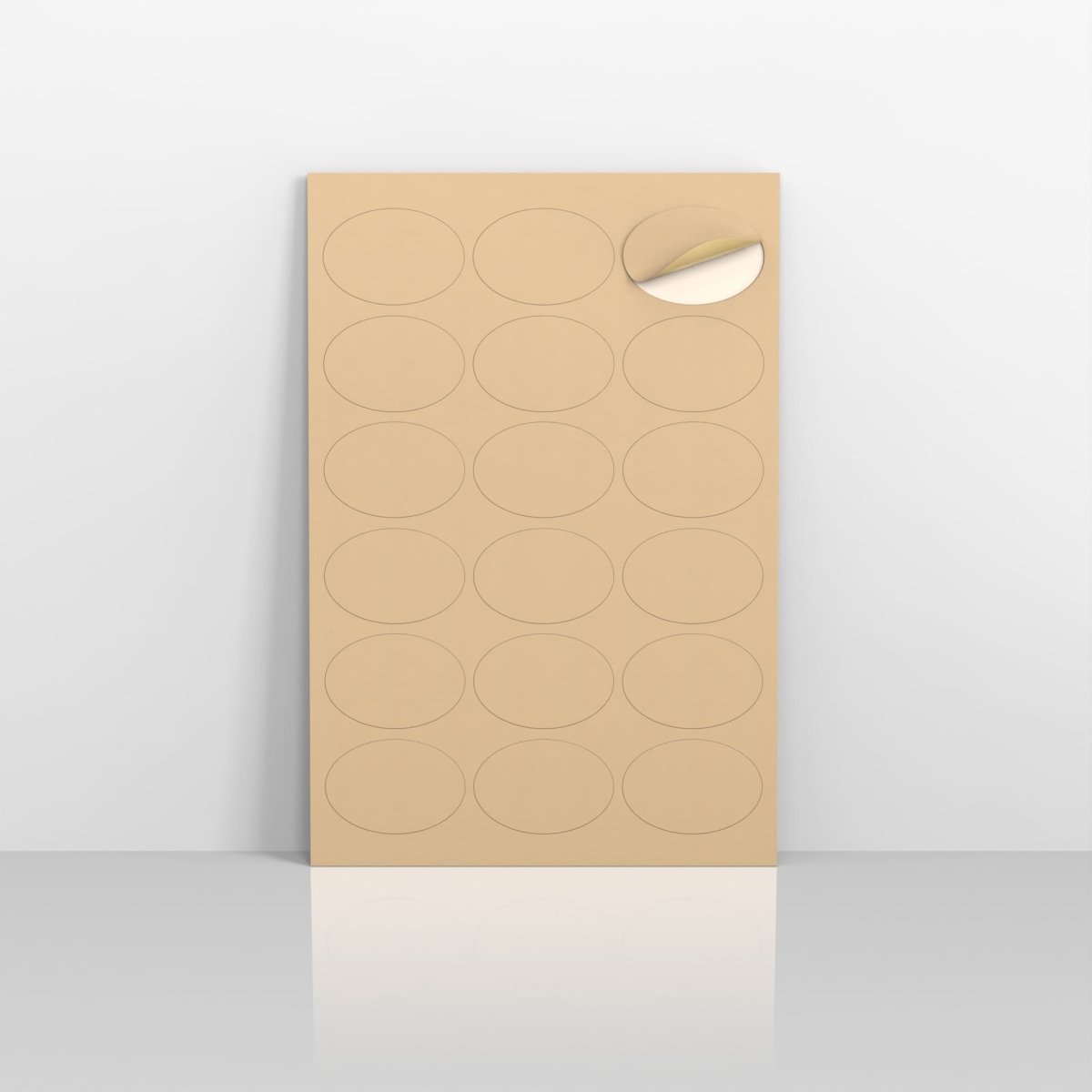 Oval Labels - Kraft 63 x 42mm