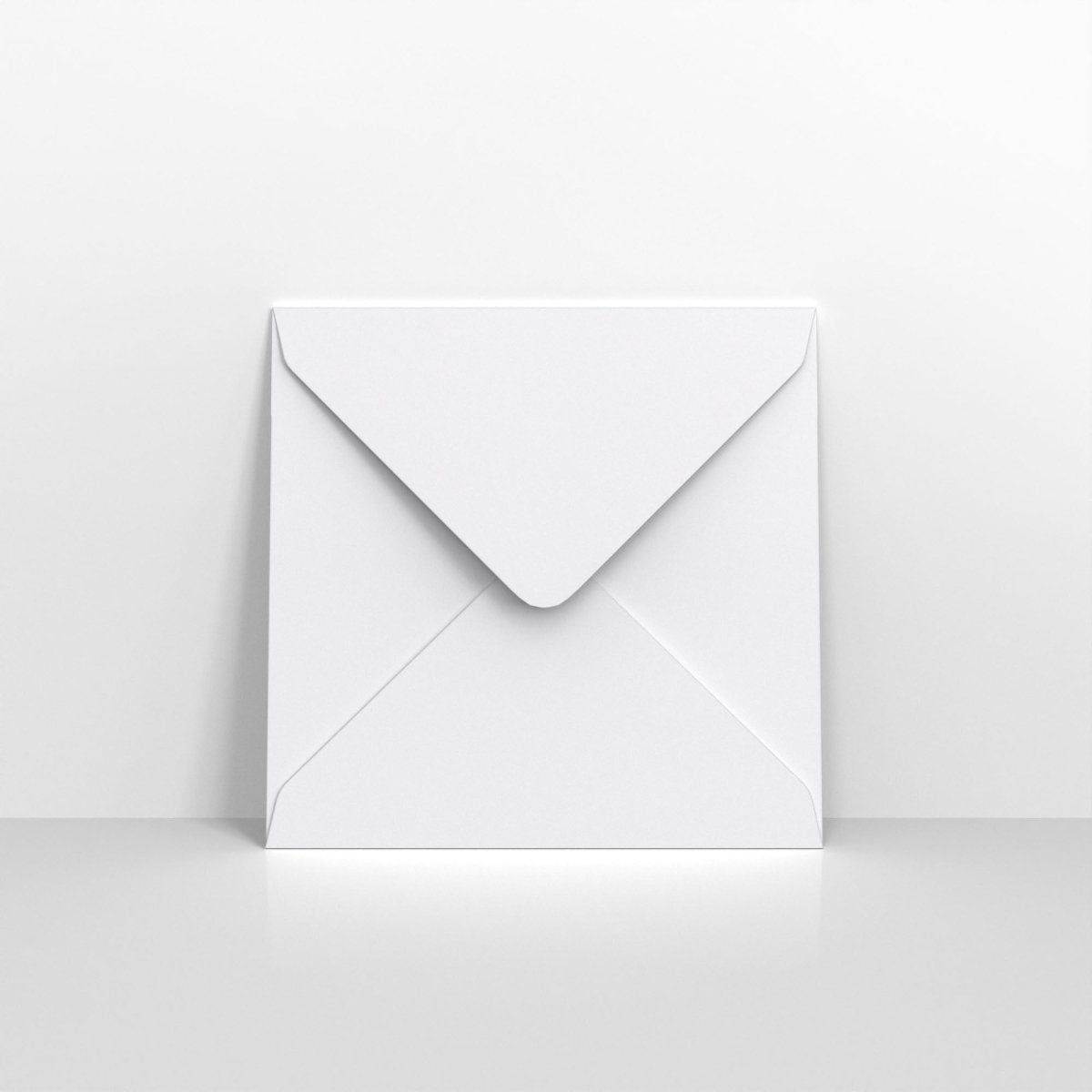 White Coloured V Flap Envelopes - Gummed 120gsm Square - 150 x 150mm