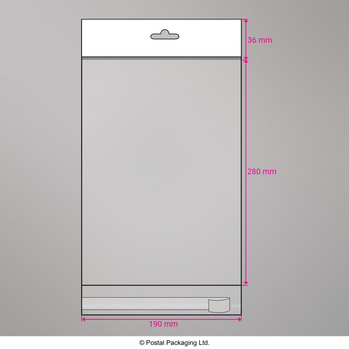 Cello Peel and Seal Bags - Header 280 x 190mm
