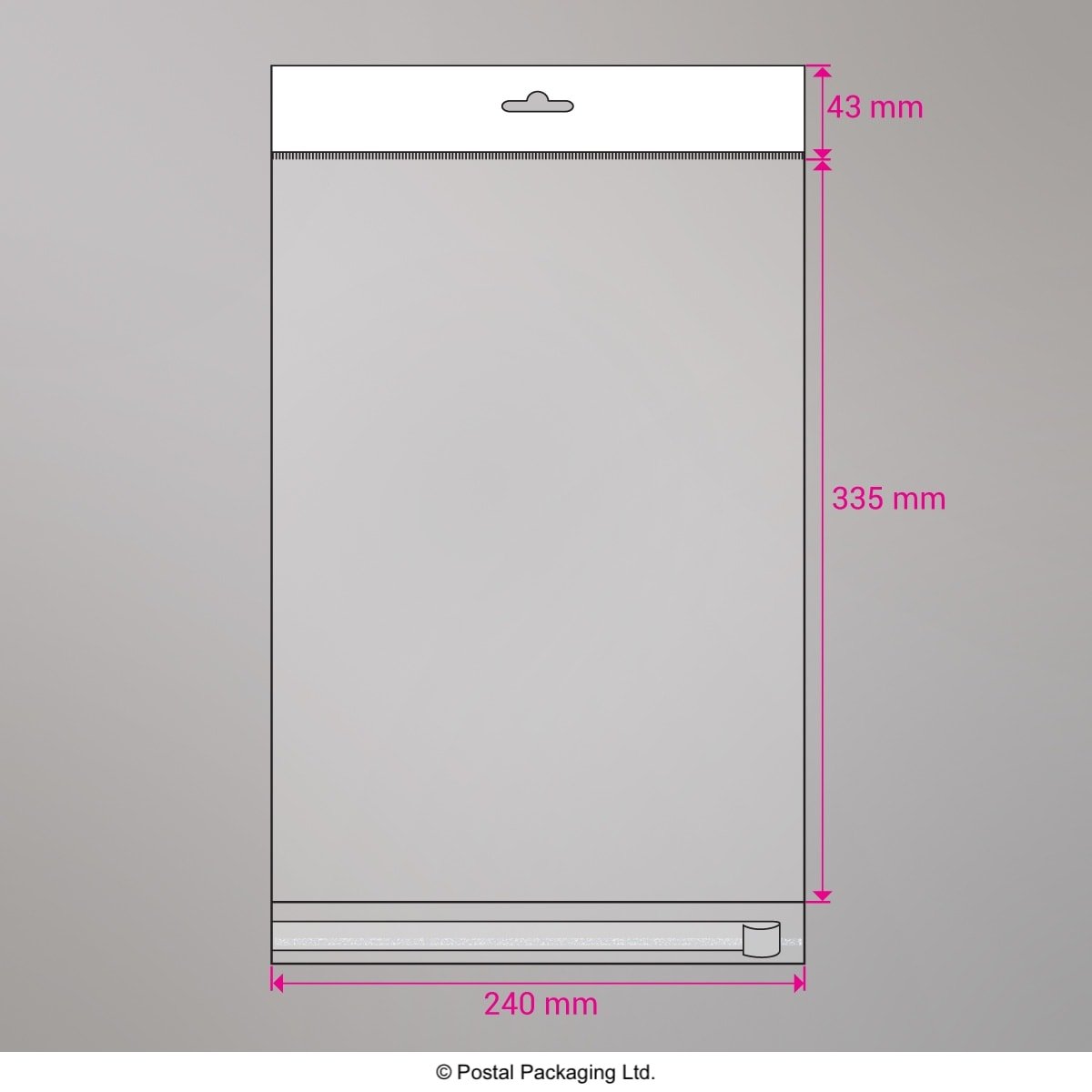 Cello Peel and Seal Bags - Header 335 x 240mm
