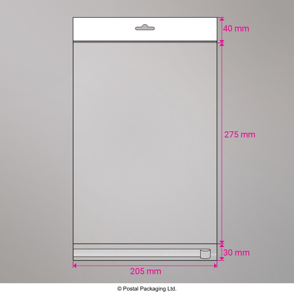 Cello Peel and Seal Bags - Header 275 x 205mm