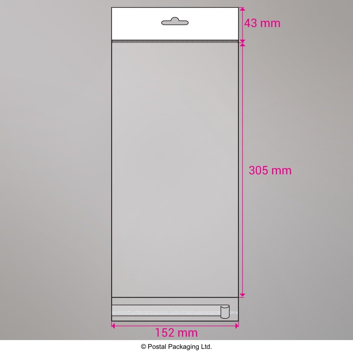Cello Peel and Seal Bags - Header 305 x 152mm