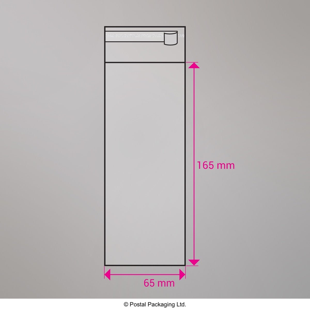 Cello Peel and Seal Bags - Peel and Seal 165 x 65mm