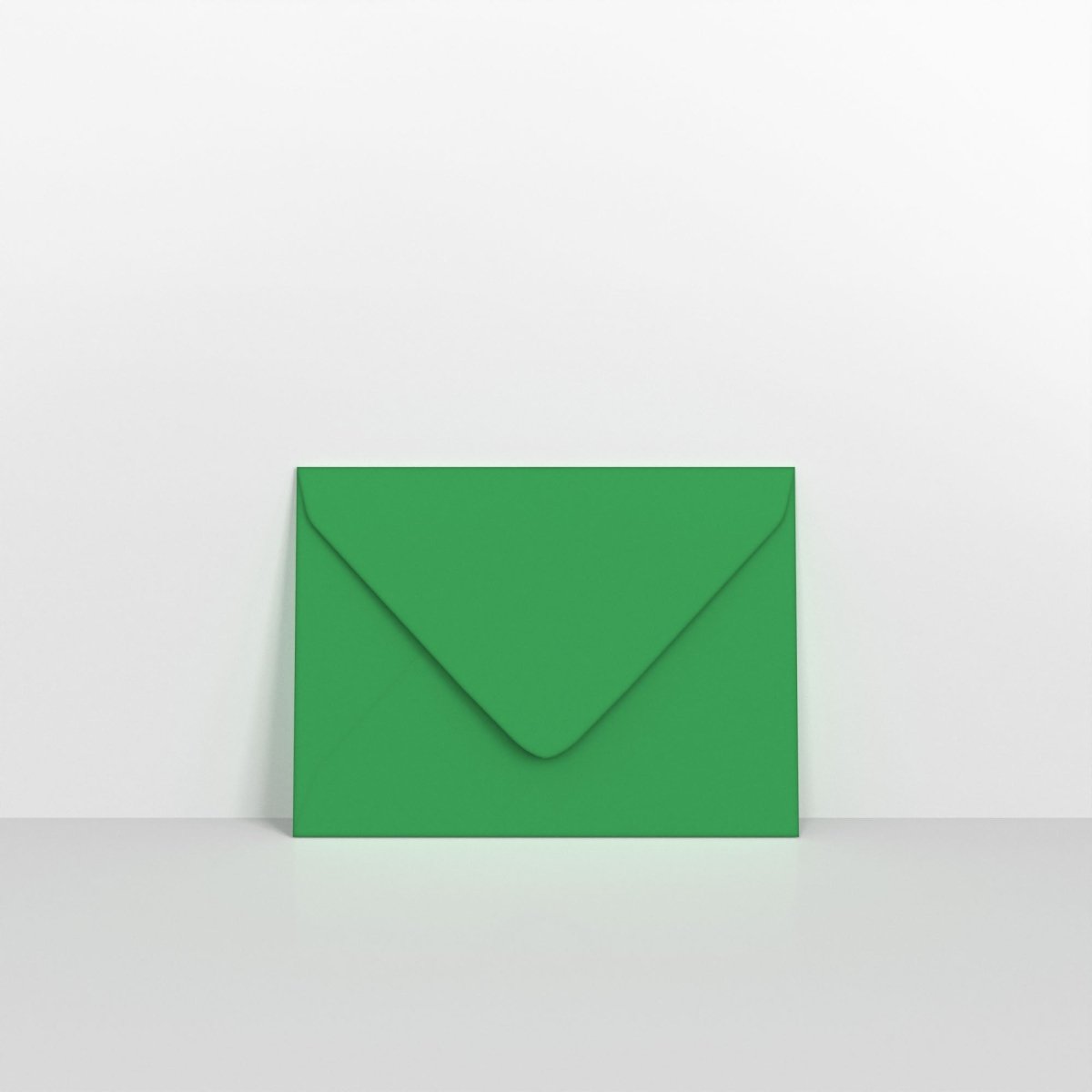 Holly Green Coloured Gummed Greeting Card V Flap Envelopes - 133 x 184mm
