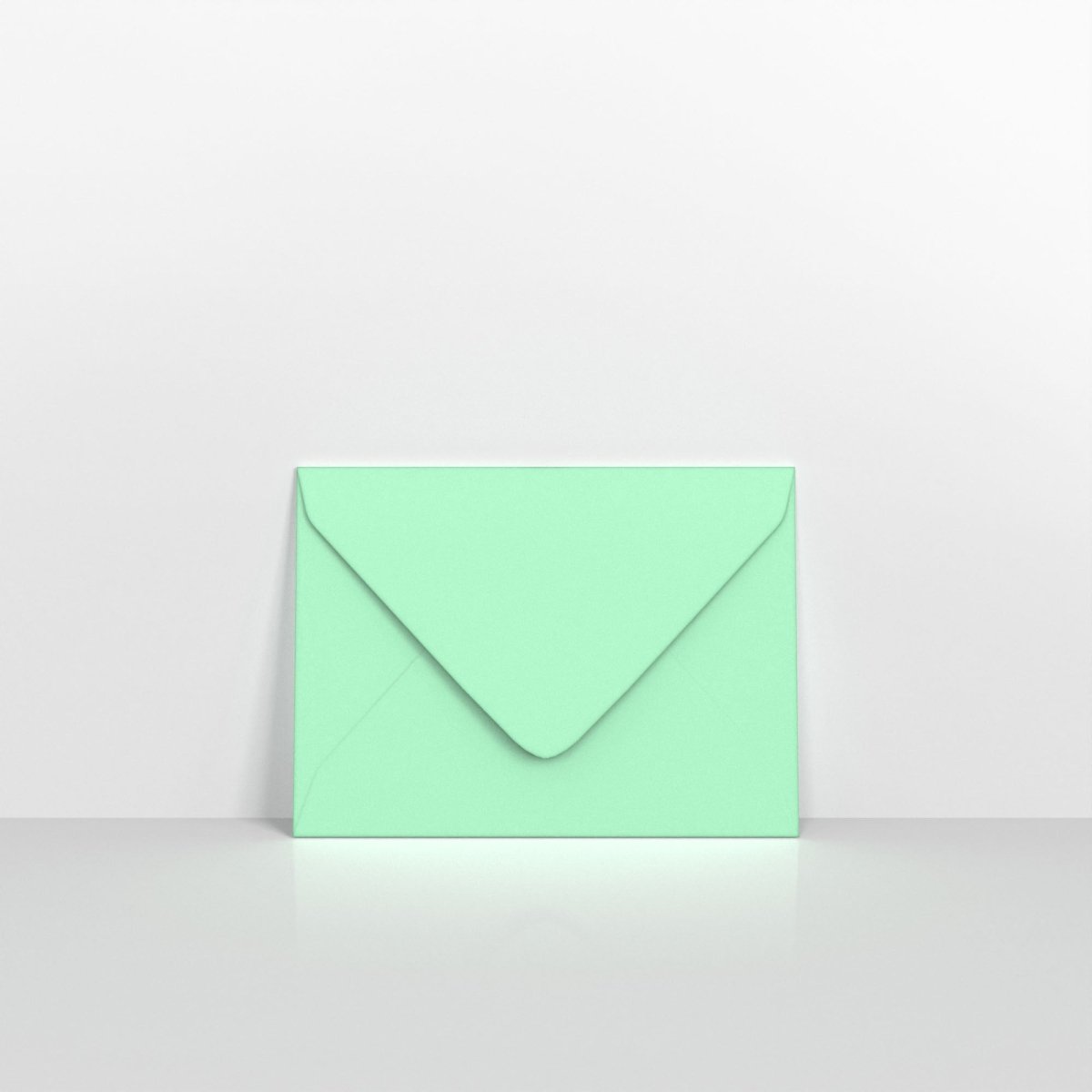 Mint Green Coloured Gummed Greeting Card V Flap Envelopes - 133 x 184mm