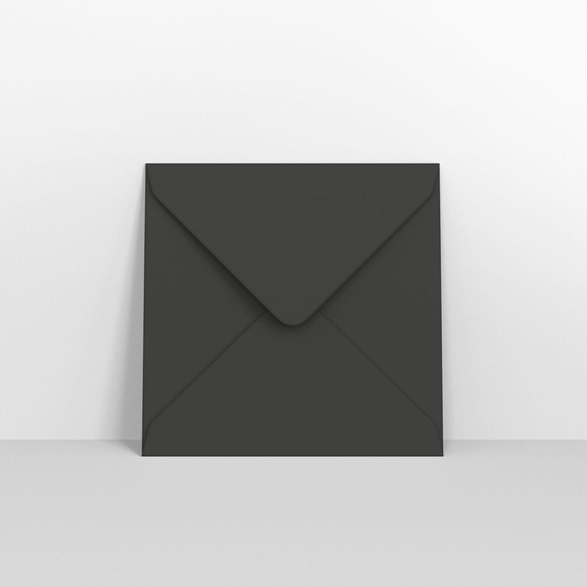 Black Coloured Gummed Greeting Card V Flap Envelopes - Square - 155 x 155mm