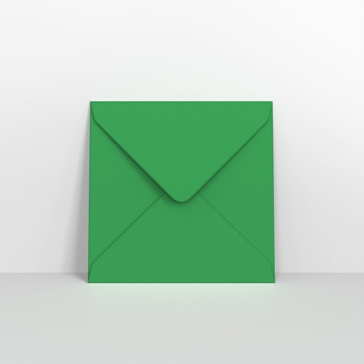 Holly Green Coloured Gummed Greeting Card V Flap Envelopes - Square - 155 x 155mm
