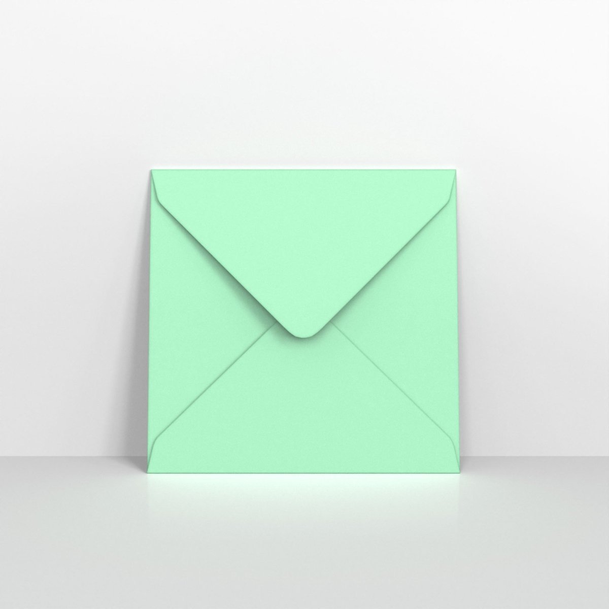 Mint Green Coloured Gummed Greeting Card V Flap Envelopes - Square - 155 x 155mm
