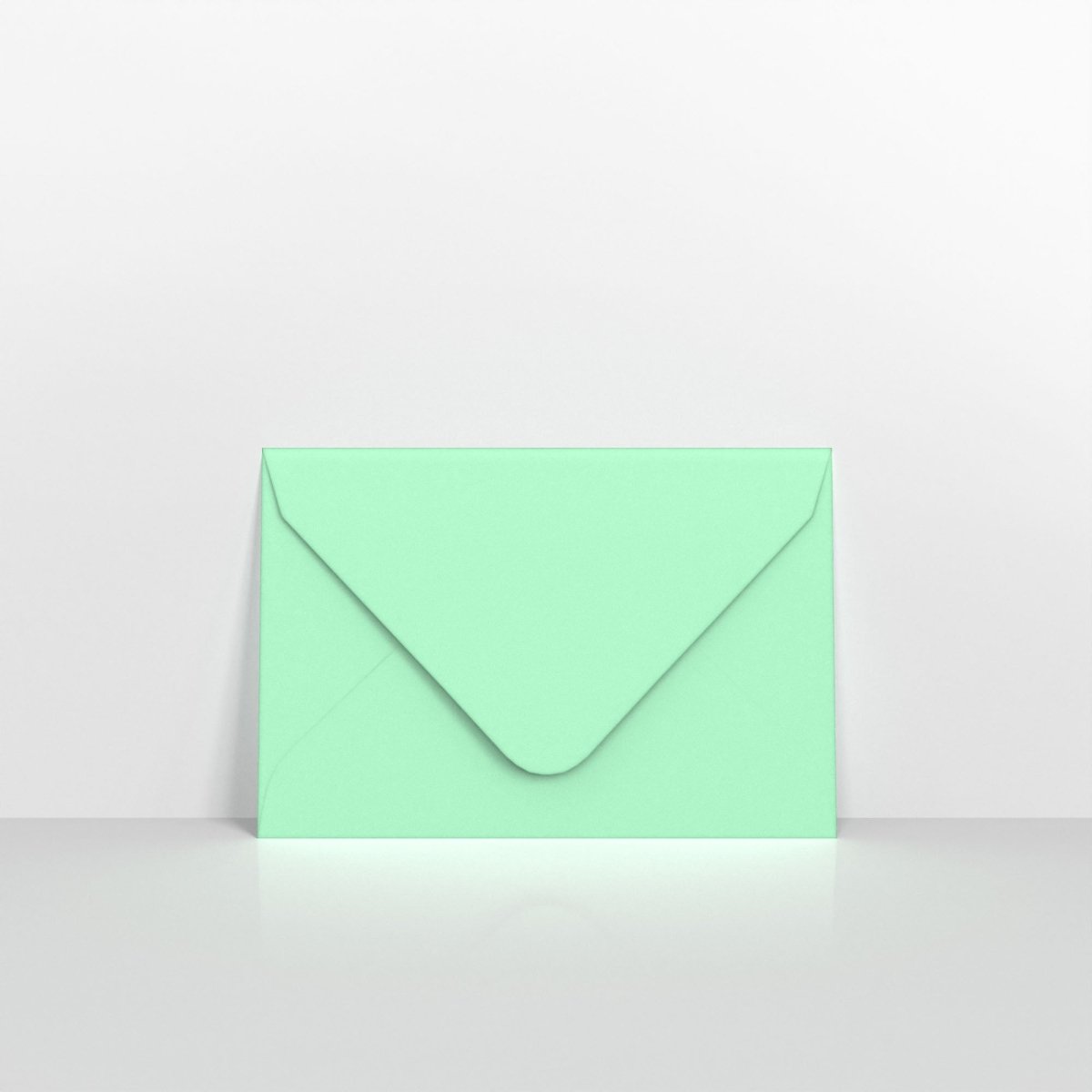 Mint Green Coloured Gummed Greeting Card V Flap Envelopes - Square - 155 x 155mm