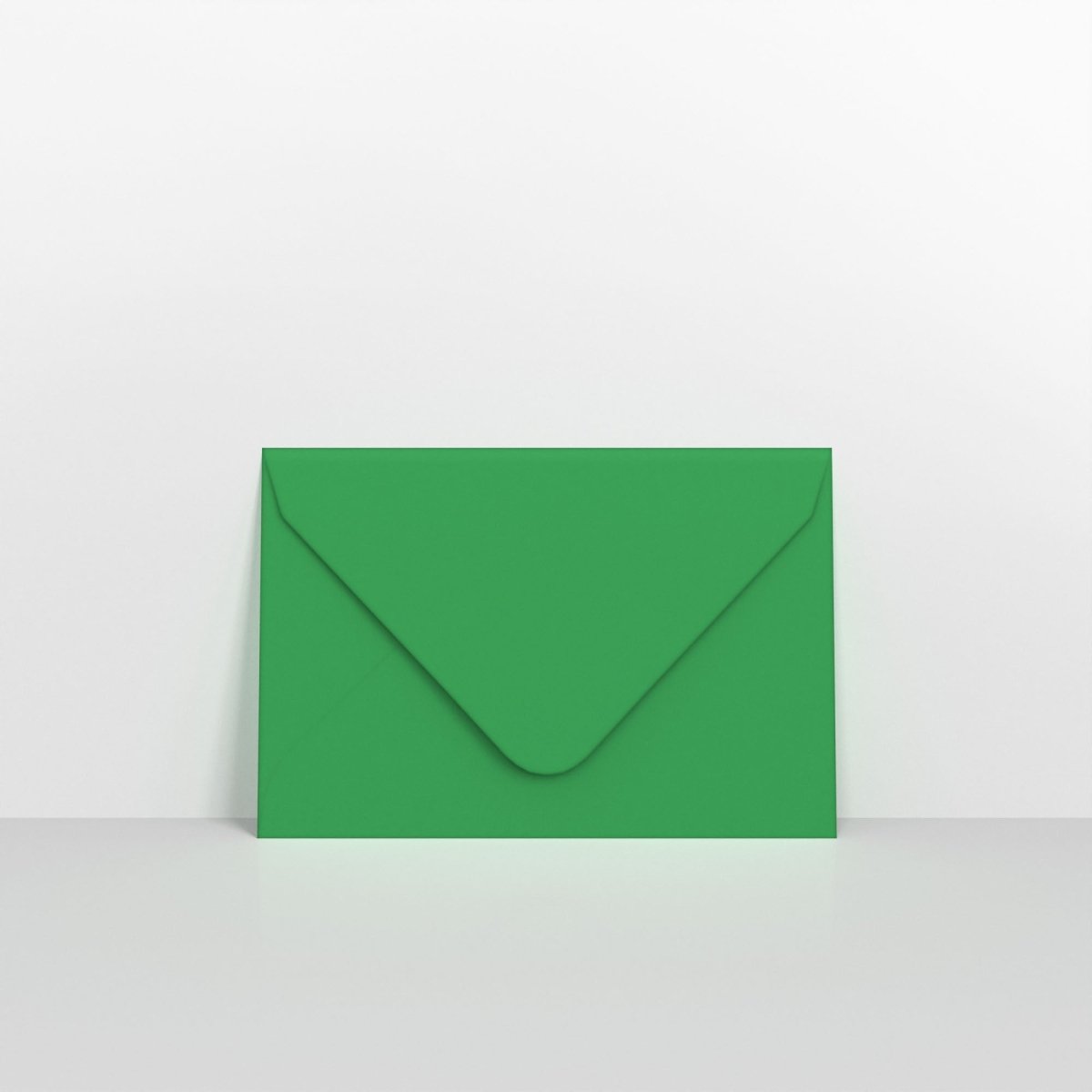 Holly Green Coloured Gummed Greeting Card V Flap Envelopes - 62 x 94mm