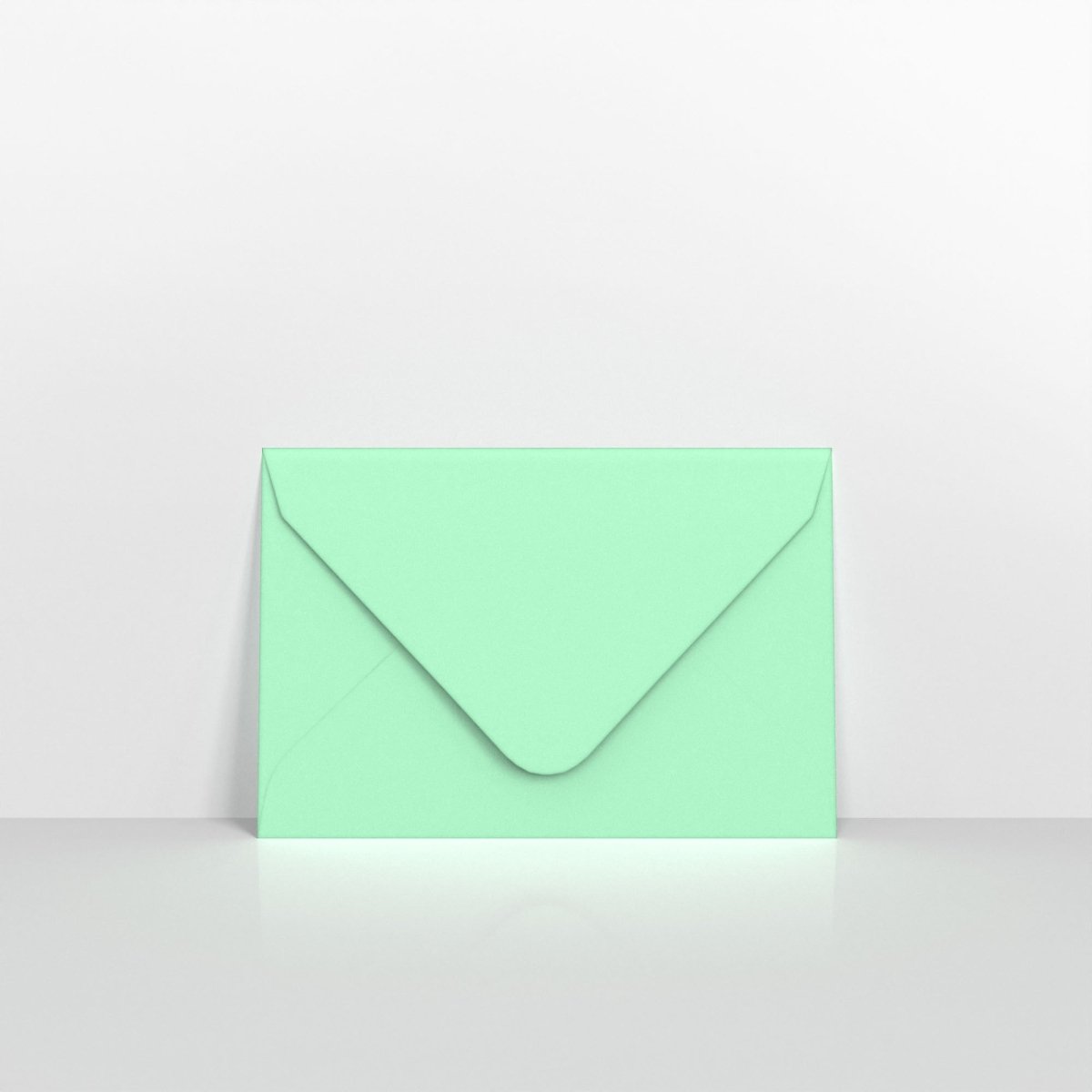 Mint Green Coloured Gummed Greeting Card V Flap Envelopes - 62 x 94mm