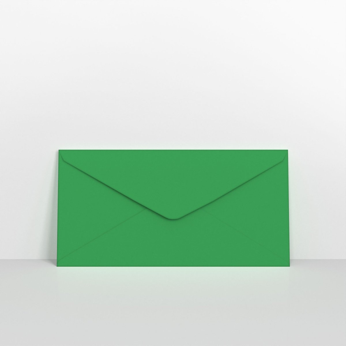 Holly Green Coloured Gummed Greeting Card V Flap Envelopes - DL - 110 x 220mm