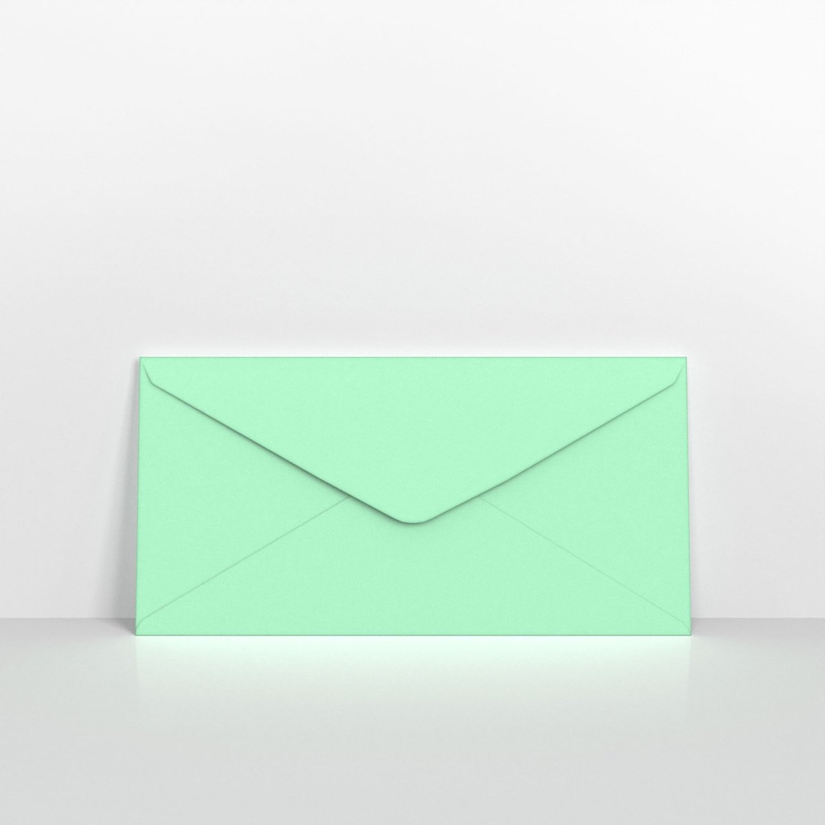 Mint Green Coloured Gummed Greeting Card V Flap Envelopes - DL - 110 x 220mm