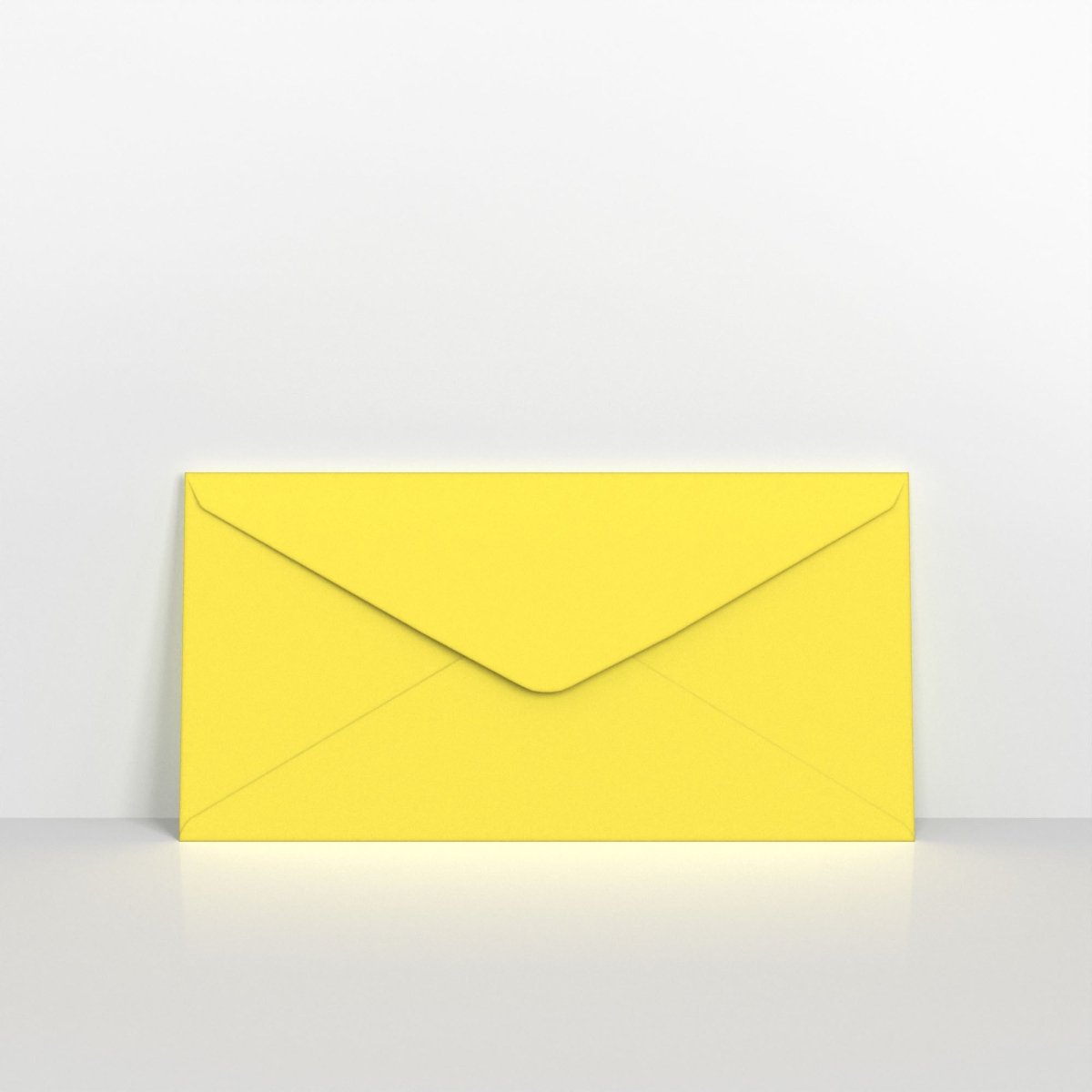 Sunflower Yellow Coloured Gummed V Flap Envelopes - DL - 110 x 220mm
