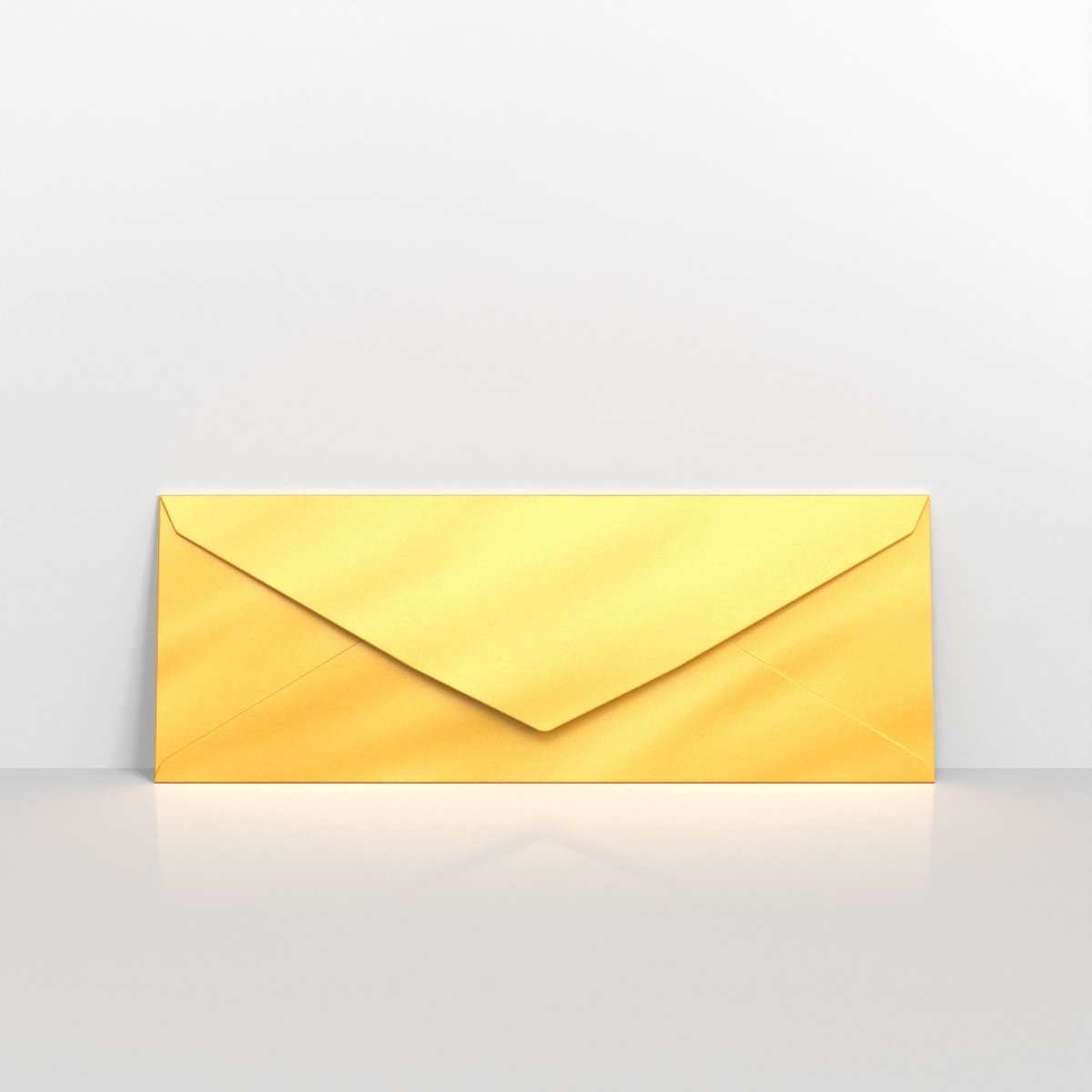 Gold Metallic Coloured Gummed Greeting Card V Flap Envelopes - 80 x 215mm