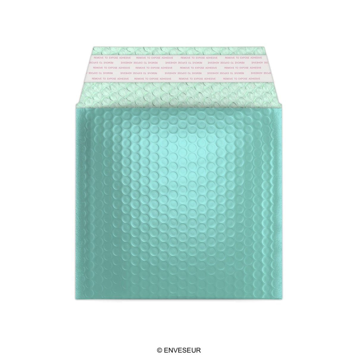 Gloss Metallic Bubble Bags - Ice Blue Square - 165 x 165mm