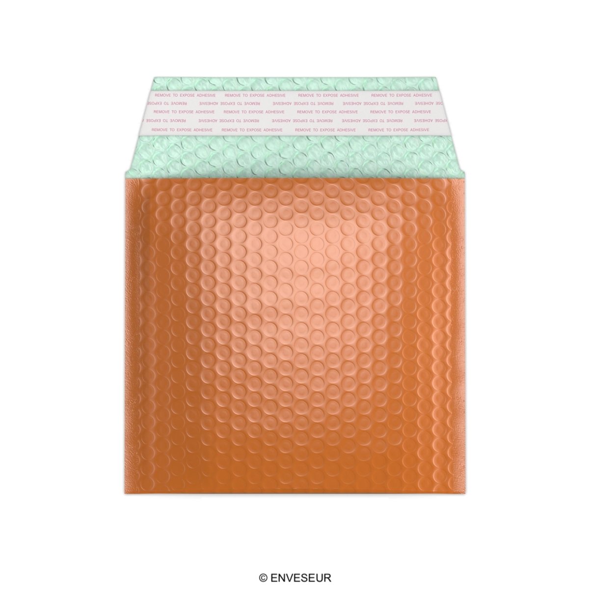 Gloss Metallic Bubble Bags - Orange Square - 165 x 165mm